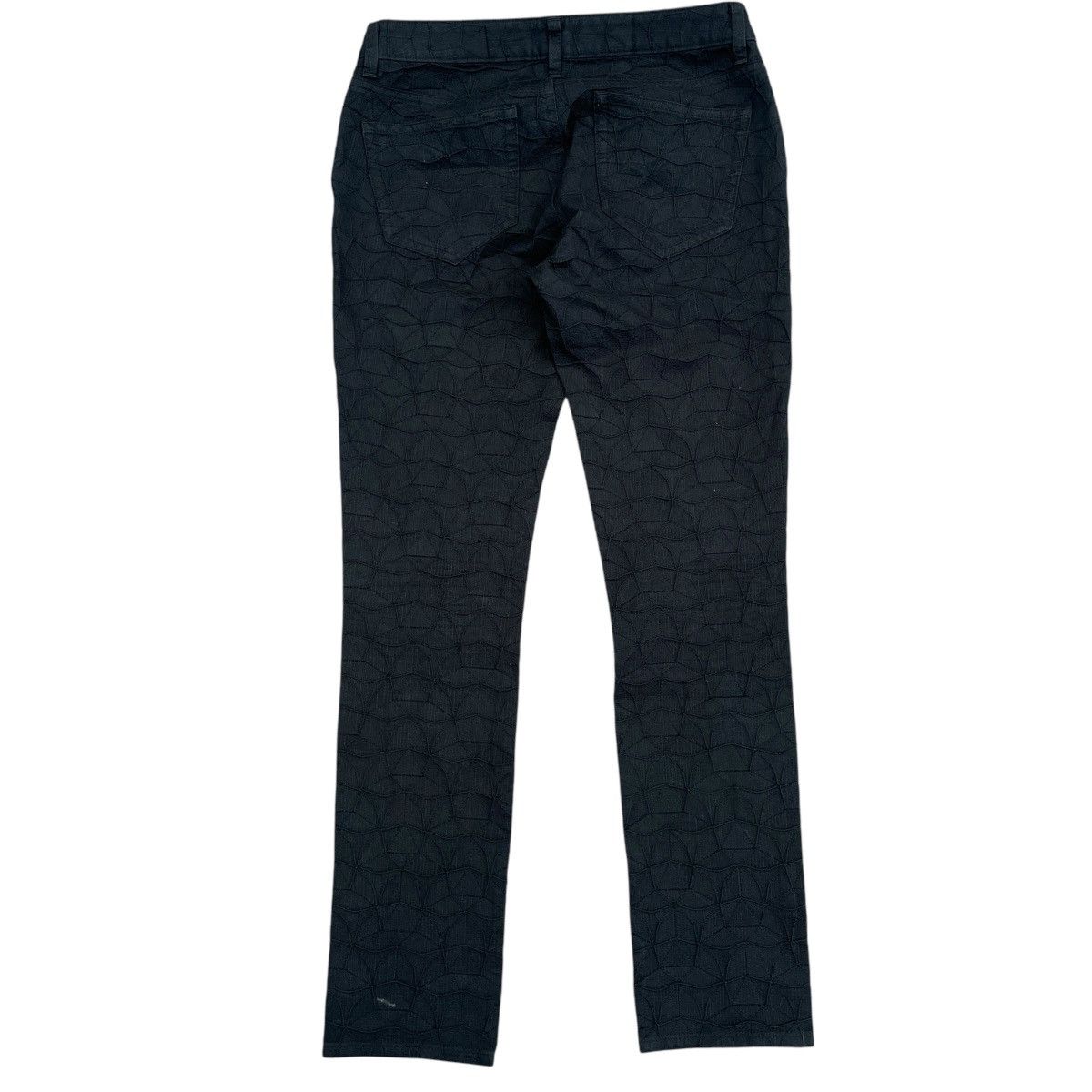 Issey Miyake × Vintage Issey Miyake - Geometric Jacquard Pants Black Size 29" - 2 Thumbnail