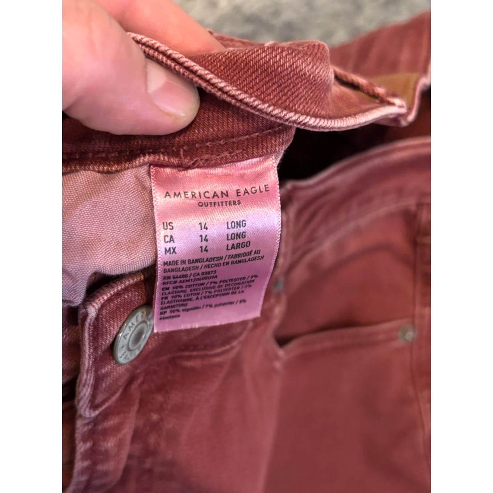 American Eagle Outfitters VINTAGE American Eagle Jeans Womens 14L Red Denim Mom Stretch Pants 90s Baggy Shirt? Size 36" / US 14 / IT 50 - 4 Thumbnail