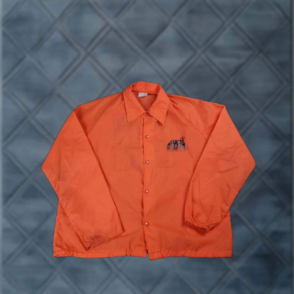 TaylorMade VINTAGE Taylor Made Windbreaker Jacket Mens L Orange 70s Tulare Ca Ag Show Nylon Sportswear/Beach Size US L / EU 52-54 / 3 - 1 Thumbnail