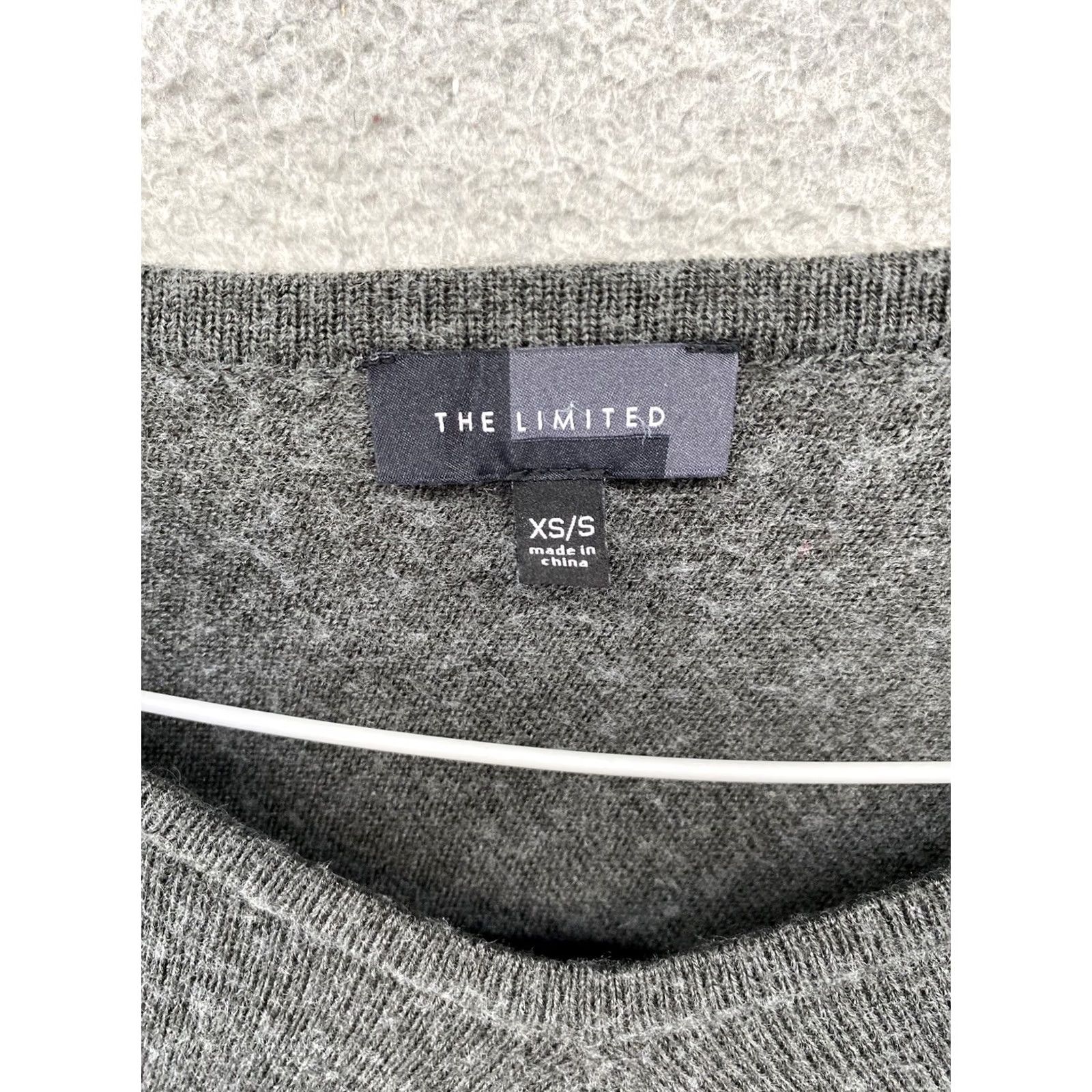 Vintage The Limited Sweater Dress Women's Gray Merino Wool Blend XS V-Neck Long Sleeve Knit Size XS / US 0-2 / IT 36-38 - 3 Thumbnail