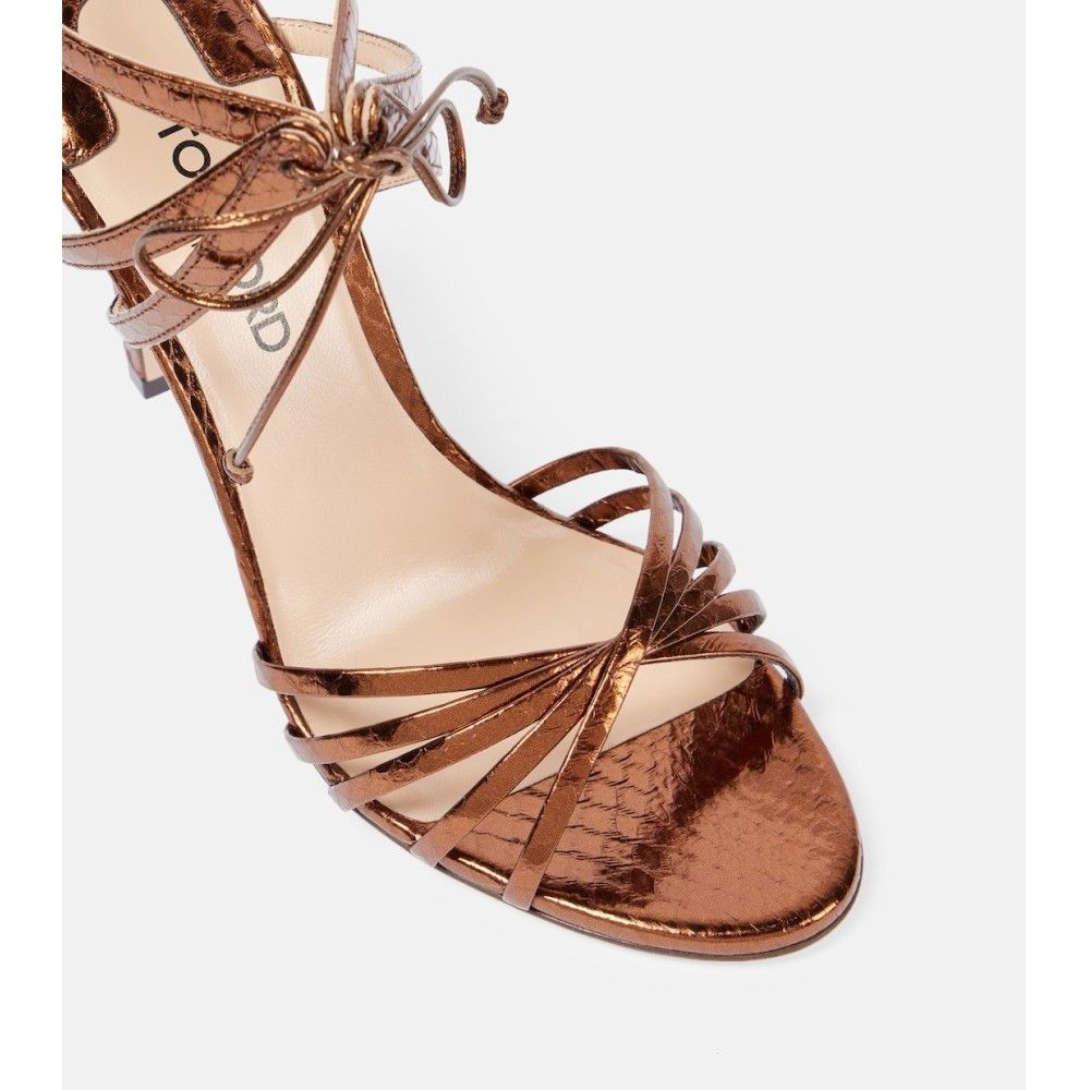 Tom Ford o1loc1c0625 W3532 85MM Angelica Sandals in Dark Bronze Size US 6 / IT 36 - 2 Thumbnail