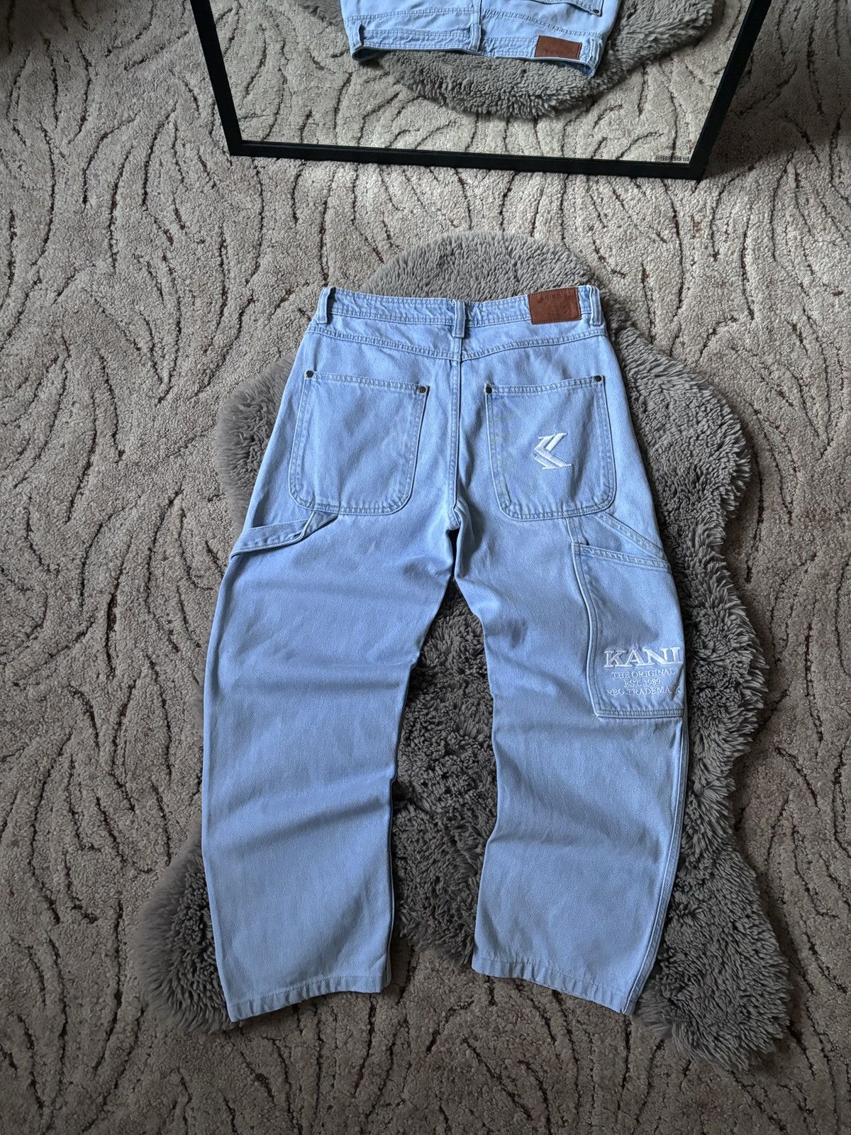 Karl Kani Karl Kani Jeans Carprenter Baggy Y2K blue denim pants Size US 31 - 1 Thumbnail