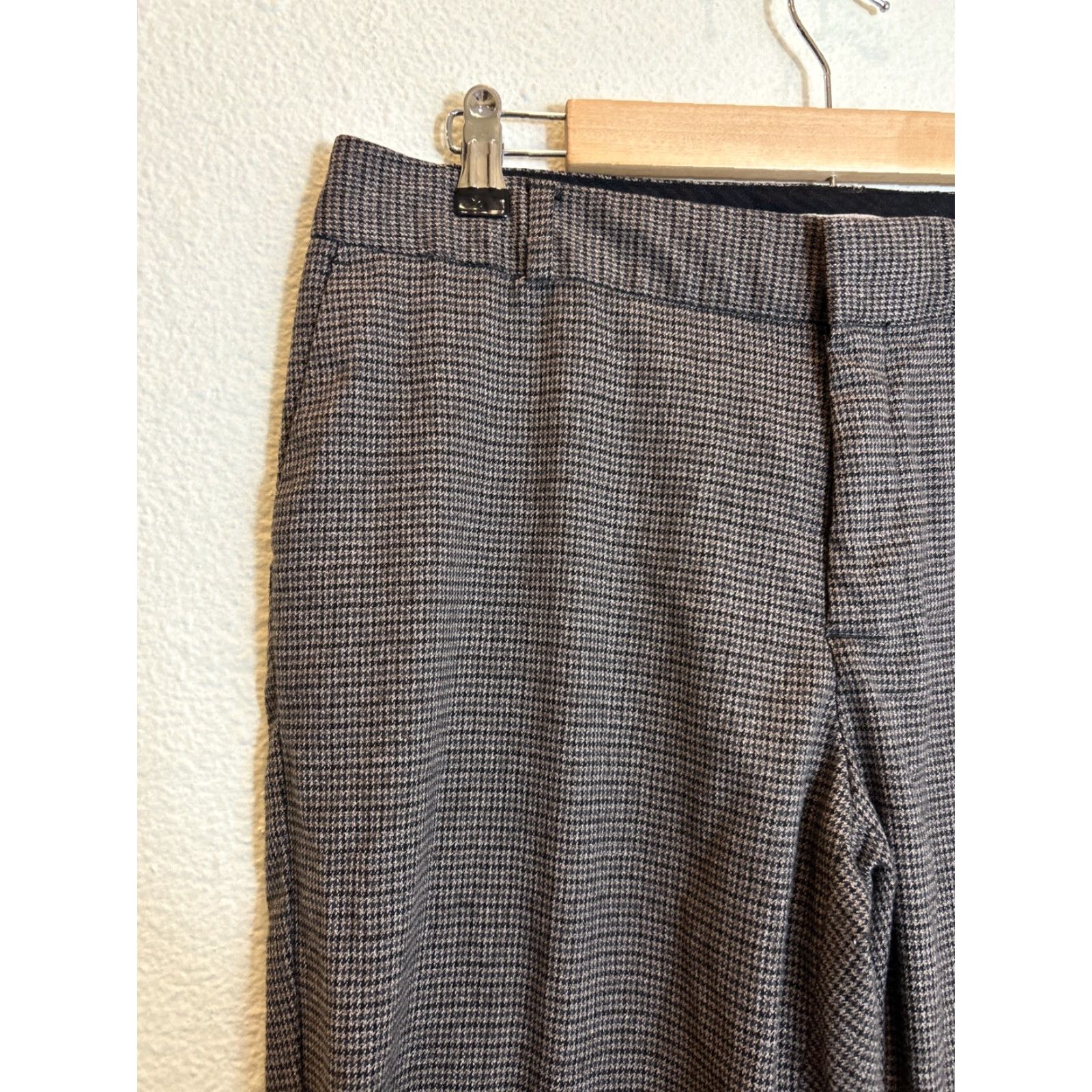 Banana Republic VINTAGE Banana Republic Pants Womens Size 10 Brown Houndstooth Polyester Relaxed Dress Pants 32x32 Size 32" / US 10 / IT 46 - 4 Thumbnail