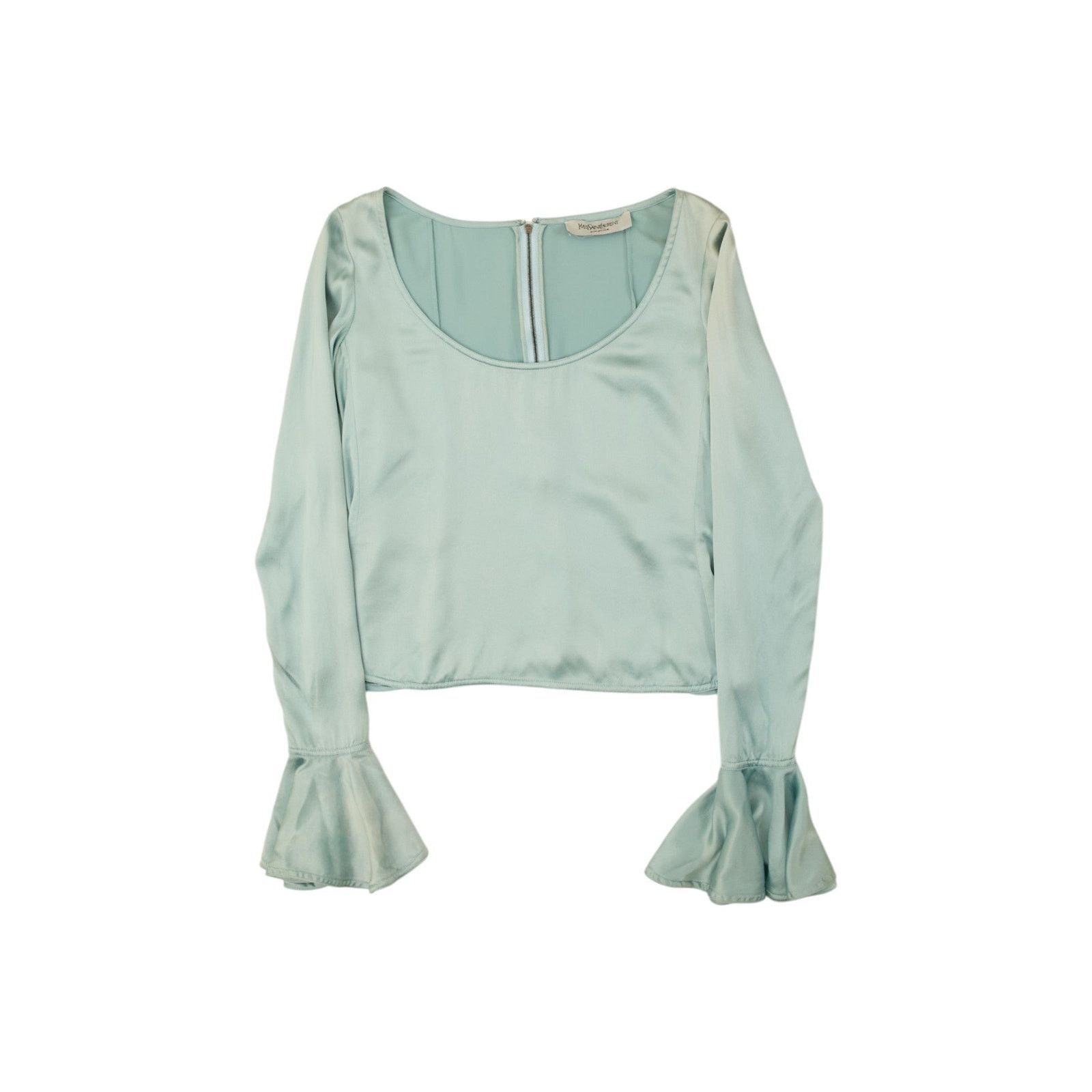 Yves Saint Laurent by Tom Ford F/W 2003 Silk Baby Blue Top Size S / US 4 / IT 40 - 2 Thumbnail