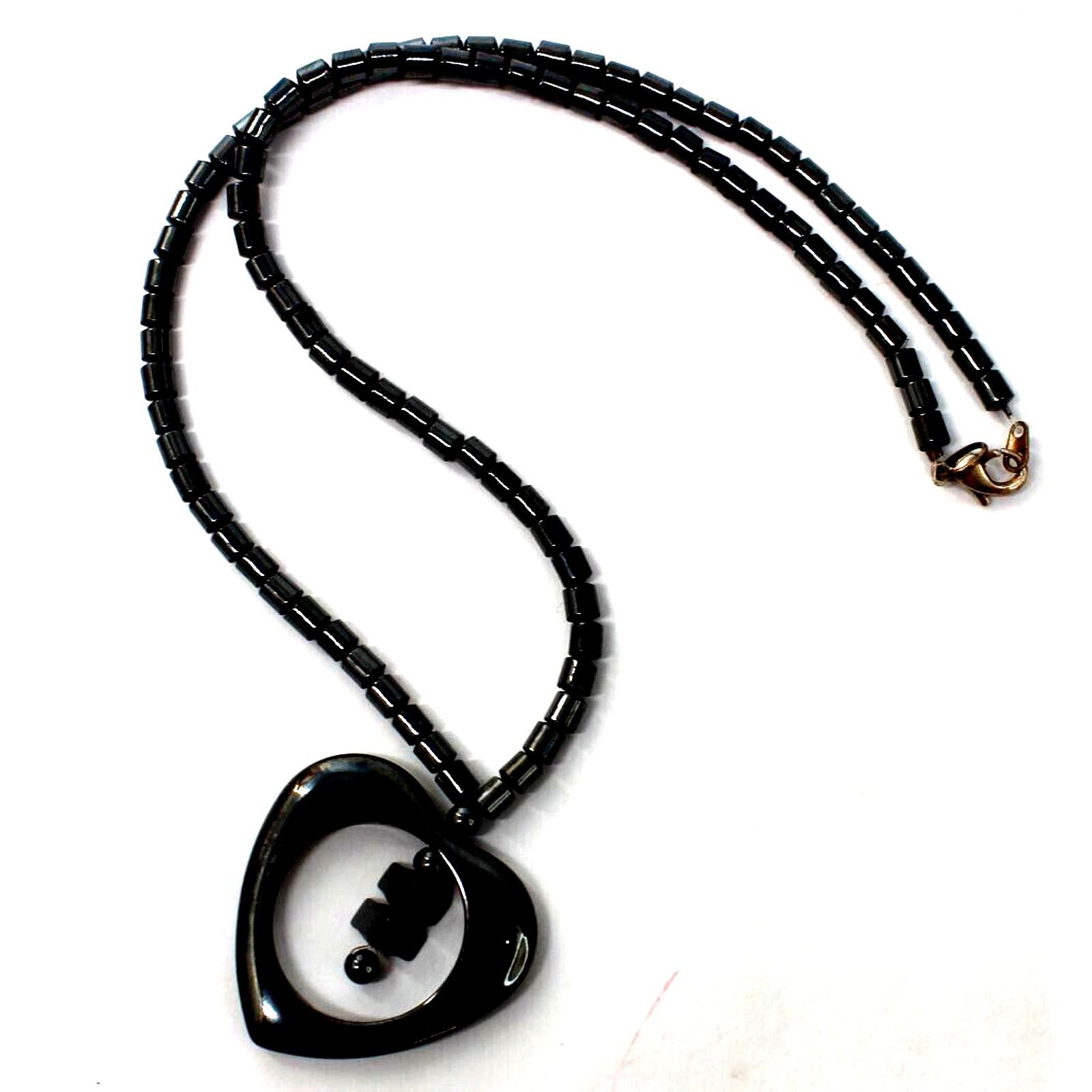 Other Vintage Black Heart Hematite Necklace •Lobster Claw • 17" Size ONE SIZE - 1 Thumbnail