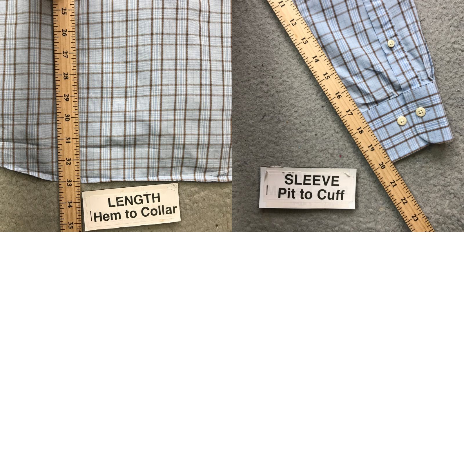 Peter Millar Peter Millar Button-Down Long Sleeve Dress Shirt Mens XL Blue Brown Plaid Check Shirt Size 46R - 8 Thumbnail