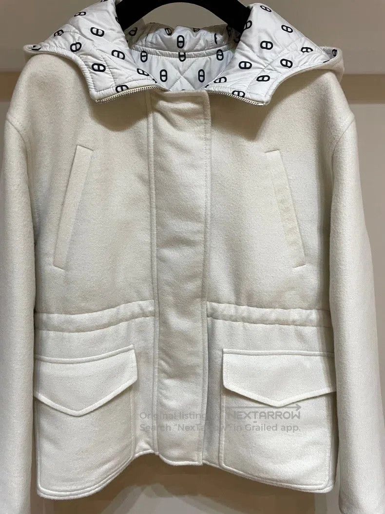 Other Hermes Cashmere Pig Nose Beige Double-Sided Down Jacket Size XXS / US 00 / IT 34 - 3 Thumbnail