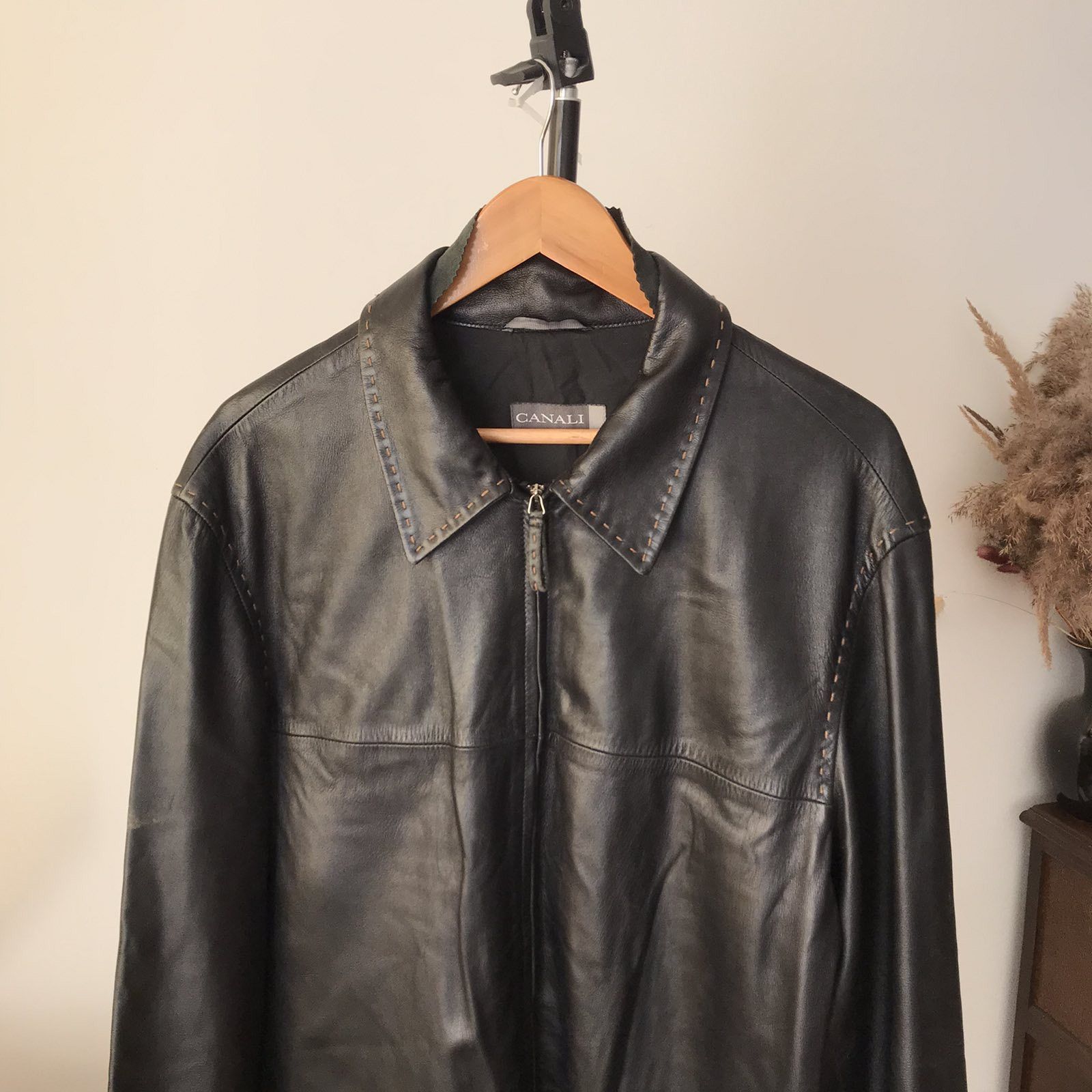 Canali Vtg Canali Leather Luxury Jacket Sz L Size US L / EU 52-54 / 3 - 2 Thumbnail