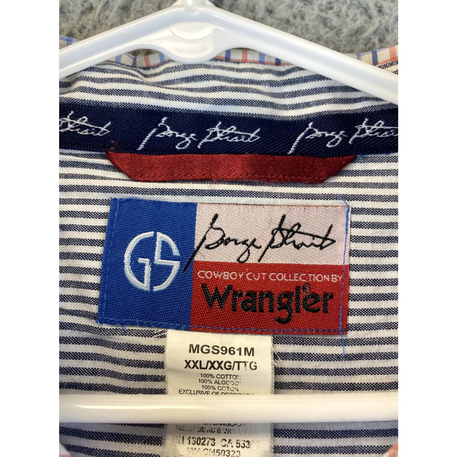 Wrangler Wrangler Men's XXL plaid Dress Shirt Long Sleeve Button /82-24 Size 48R - 5 Thumbnail