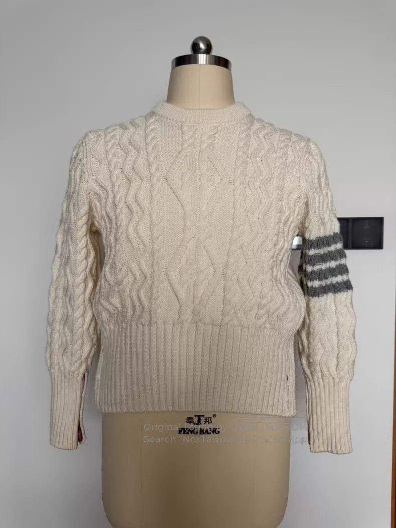 Thom Browne Thom Browne White Short Twisted Knit Sweater Size US M / EU 48-50 / 2 - 7 Thumbnail