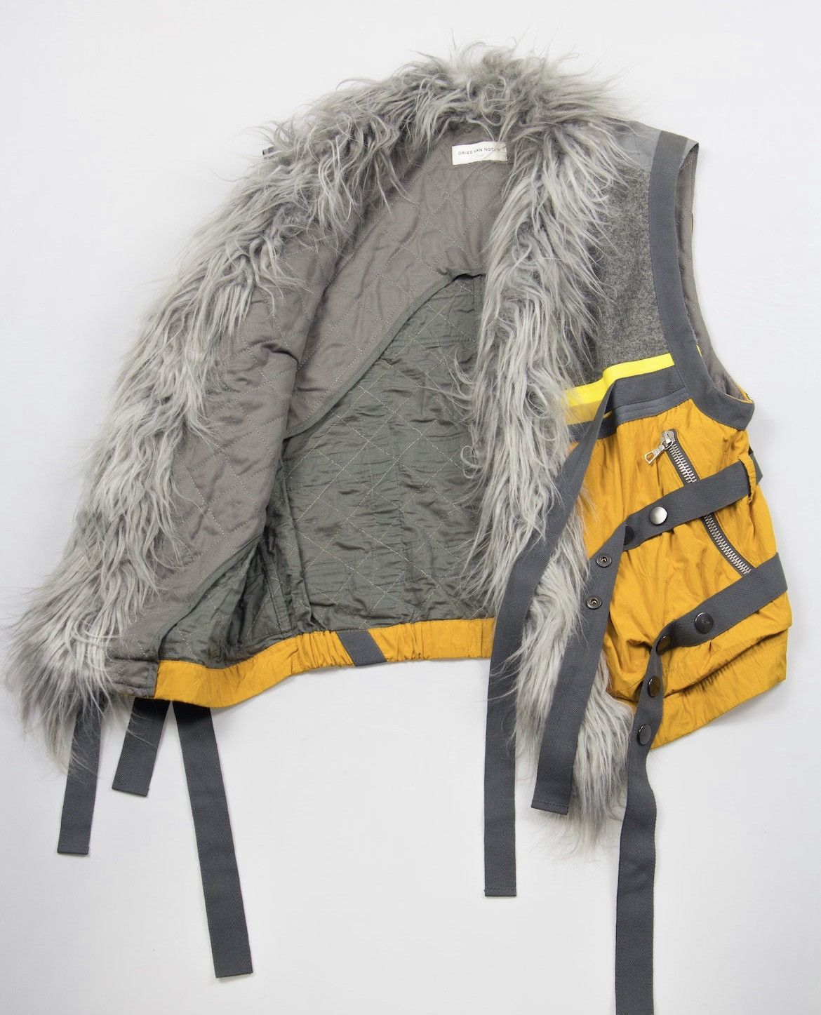 Dries Van Noten FW14 Sample Fur-Trim Bondage Vest Size US M / EU 48-50 / 2 - 2 Thumbnail