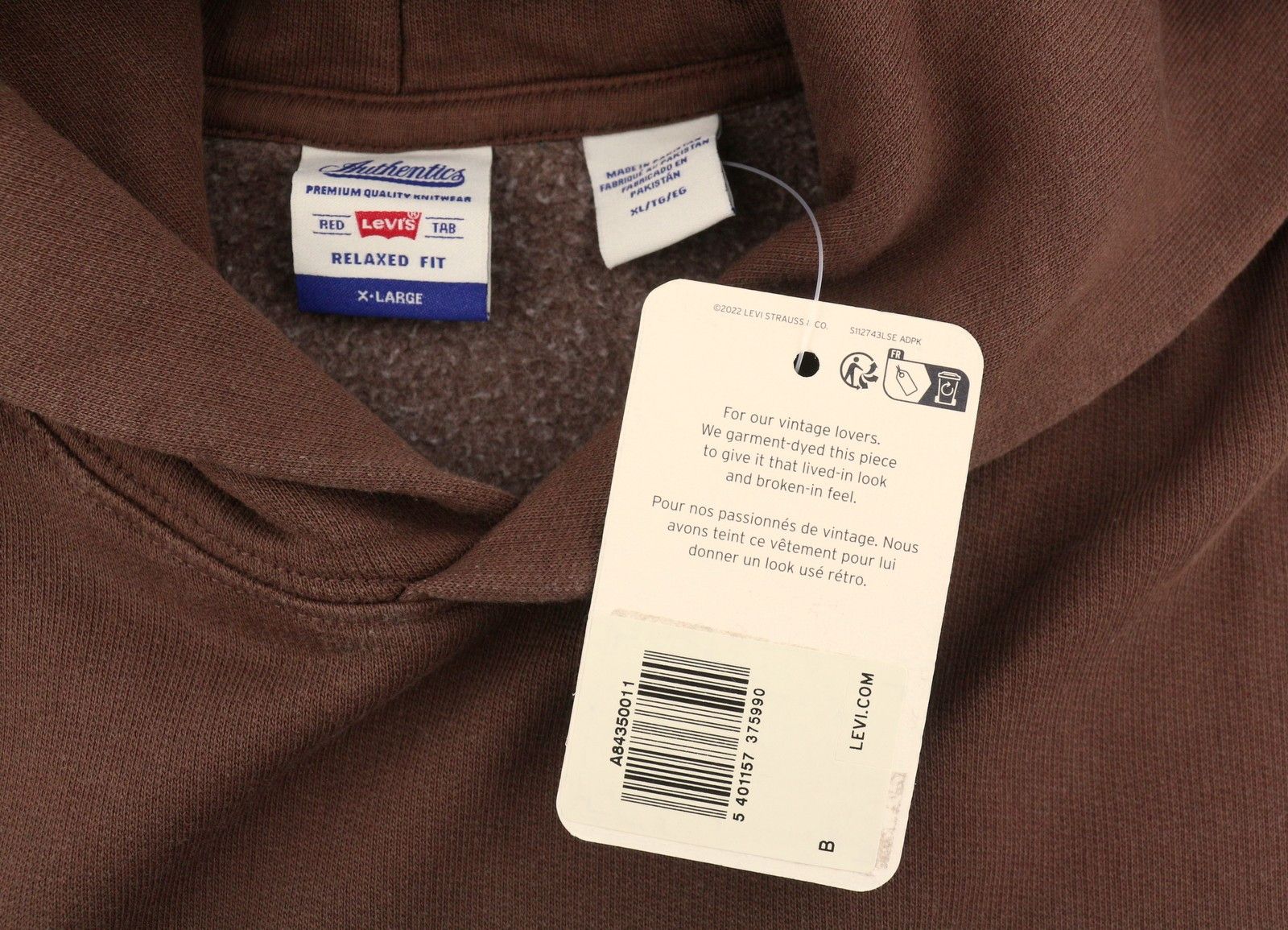 Levi's RELAXED FIT XL Brown Kangaroo Pocket Logo Hoodie 87112 Size US XL / EU 56 / 4 - 7 Thumbnail