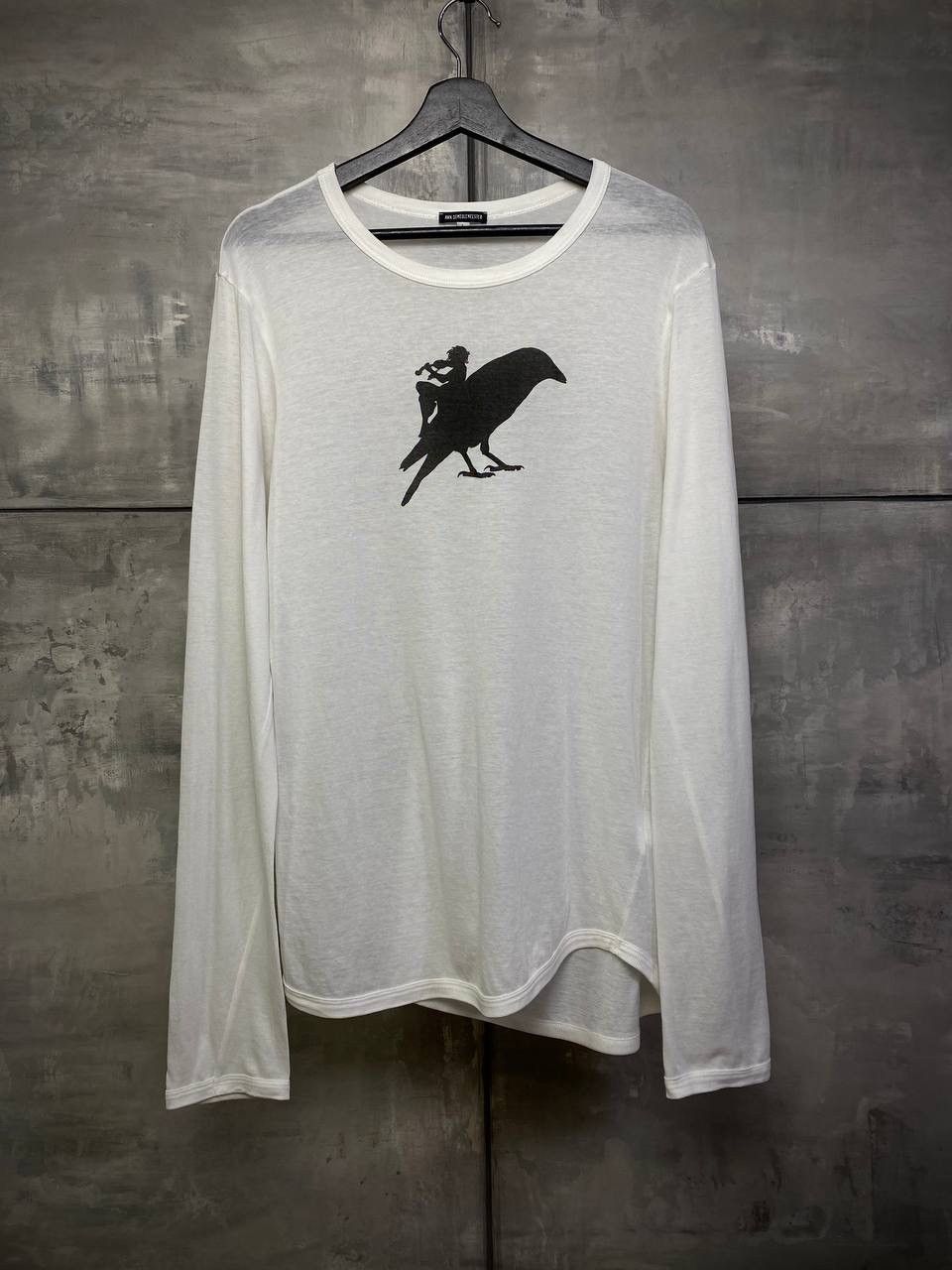 新品 ANN DEMEULEMEESTER BIG BIRD Tシャツ XS Ann Demeulemeester Bird with violinist t-shirt M-L | Grailed