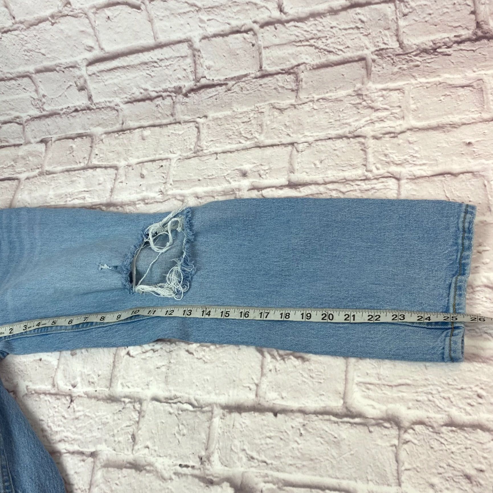 Abercrombie & Fitch Abercrombie & Fitch Teens Junior Jeans 26 The 90s Straight High Rise Distressed Size 26" / US 2 / IT 38 - 7 Thumbnail