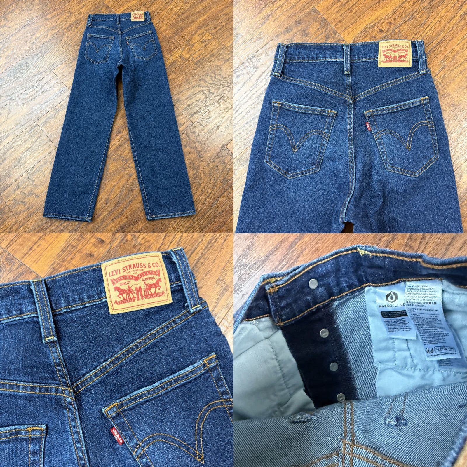 Levi's Levis Jeans Women 26 Ribcage Straight Ankle High Button Fly Stretch Denim 23x27 Size 26" / US 2 / IT 38 - 8 Thumbnail
