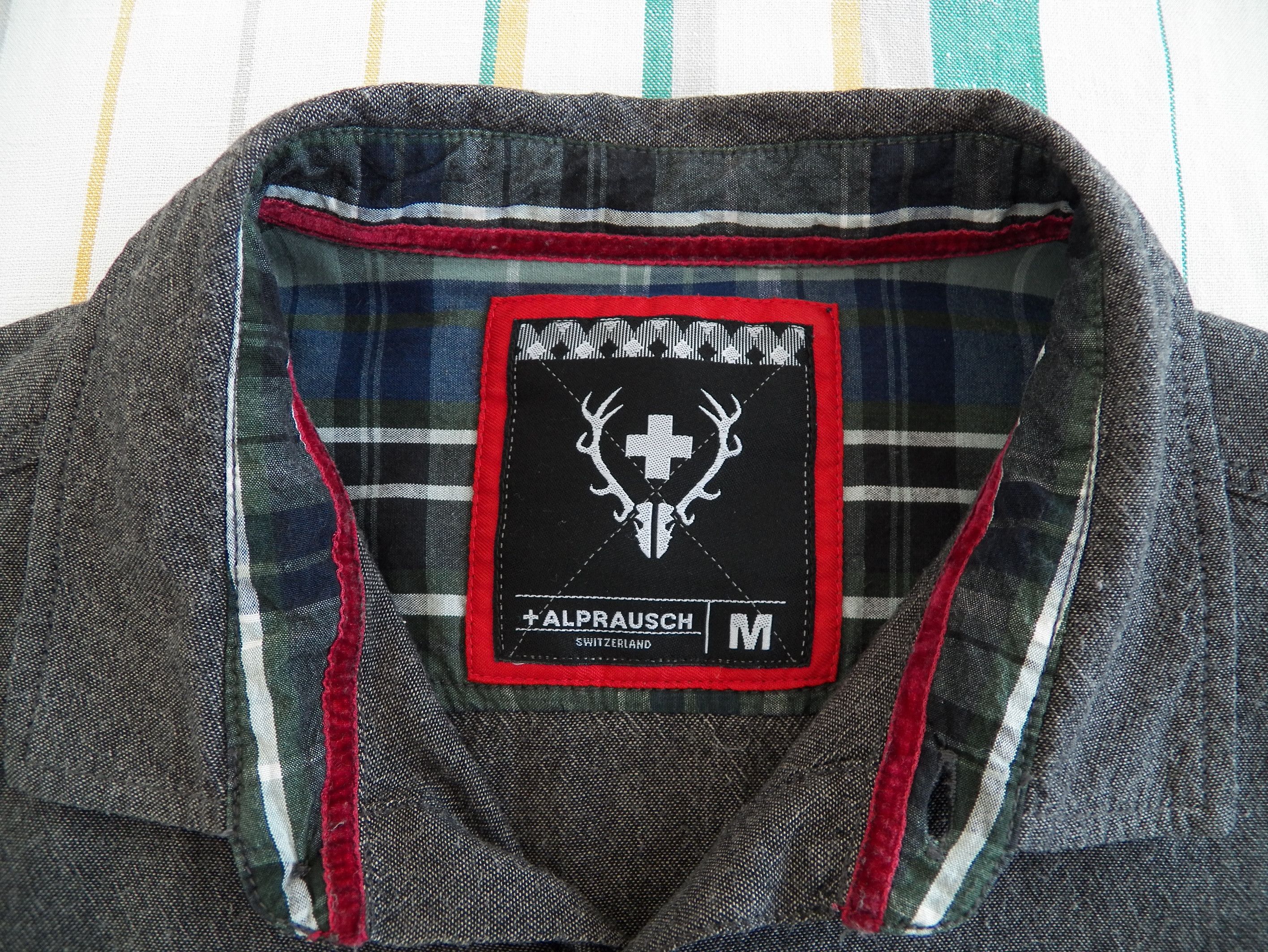 Flannel Alprausch Mens Shirt dark grey brushed oxford cotton Size US M / EU 48-50 / 2 - 4 Thumbnail