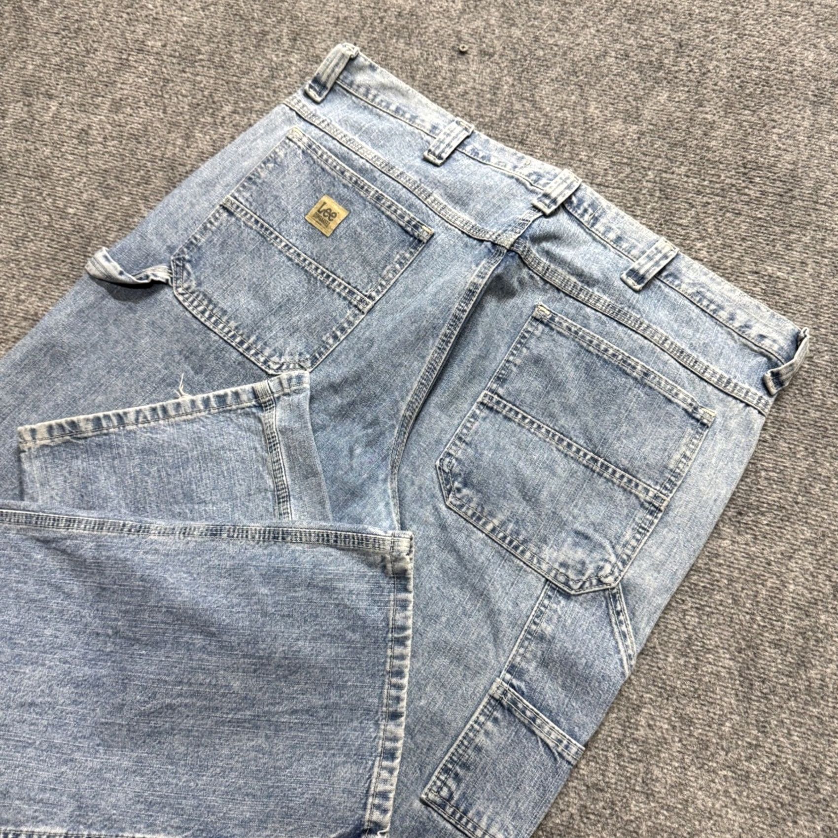Lee VINTAGE Lee Carpenter Jeans Men's 38x30 Light Washed Blue Wide Leg Baggy Y2K, Regular Size Mens Size US 38 / EU 54 - 2 Thumbnail