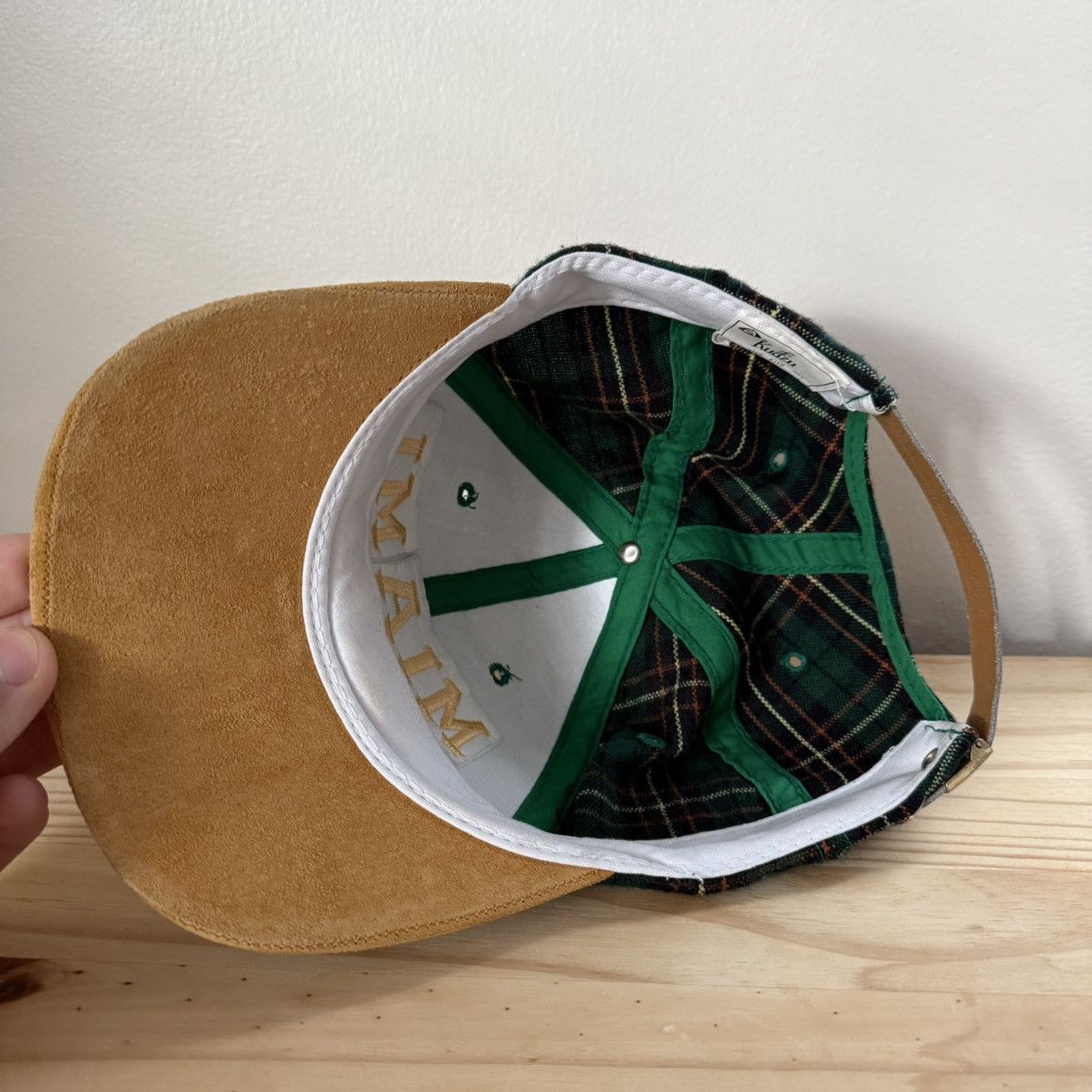 Vintage Miami Plaid Strapback Green Vintage Style Suede Brim Adult Size ONE SIZE - 9 Thumbnail