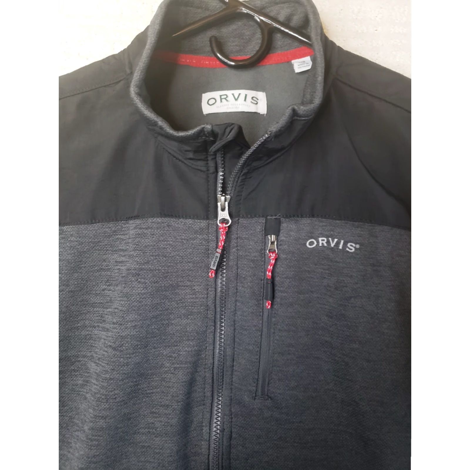 Orvis Orvis Jacket L Full Zip Fleece Lined Pockets Gray Black Mens Casual Windbreaker Size US L / EU 52-54 / 3 - 3 Thumbnail