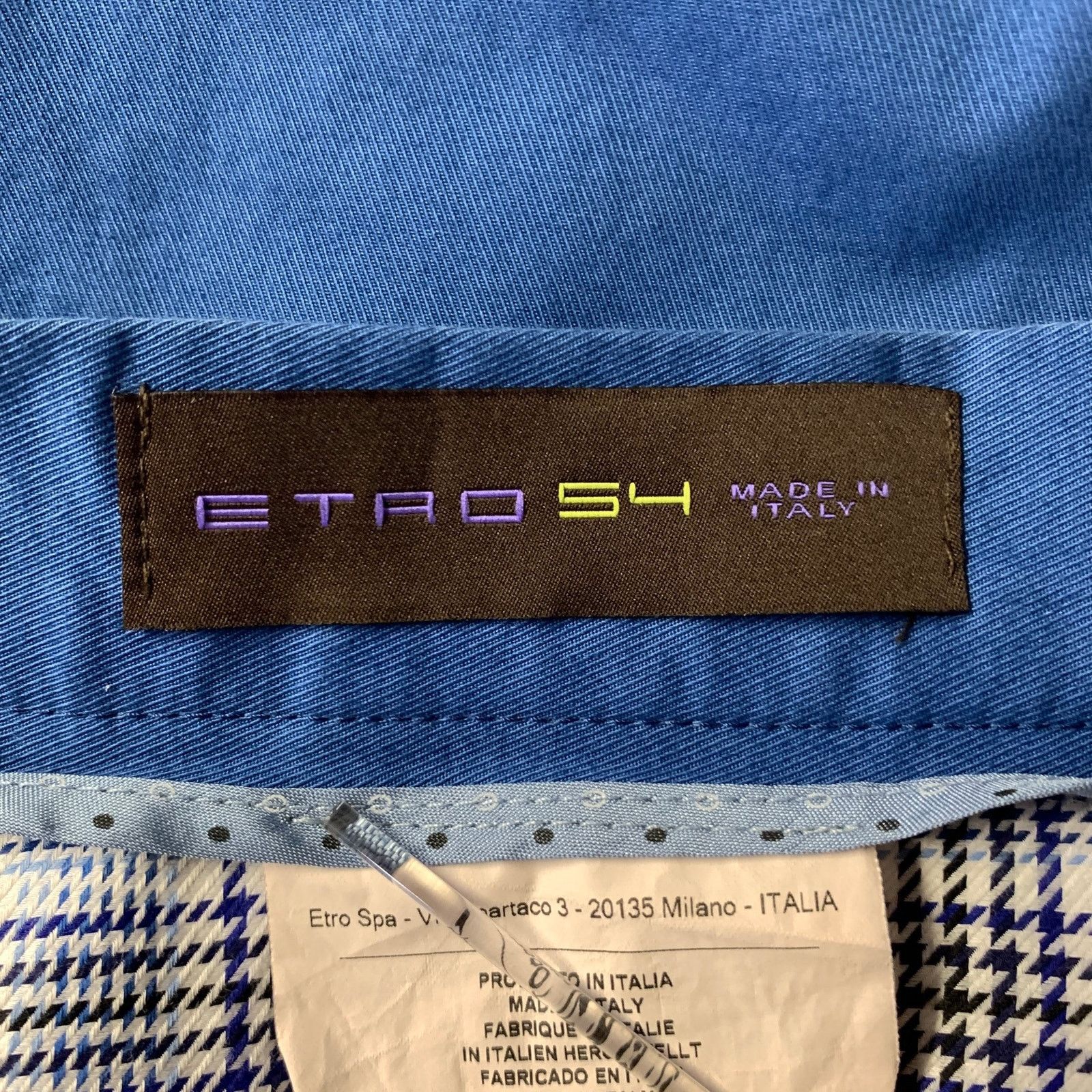 Etro ETRO Size 38 Blue Twill Cotton Flat Front Casual Pants Size US 38 / EU 54 - 4 Thumbnail