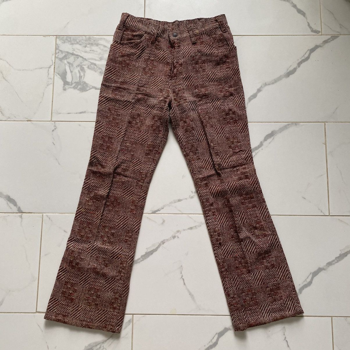 Vintage Vintage 1970s 70s Bell Bottom Flare Pants Tweed 29” Waist Size 29" - 1 Thumbnail