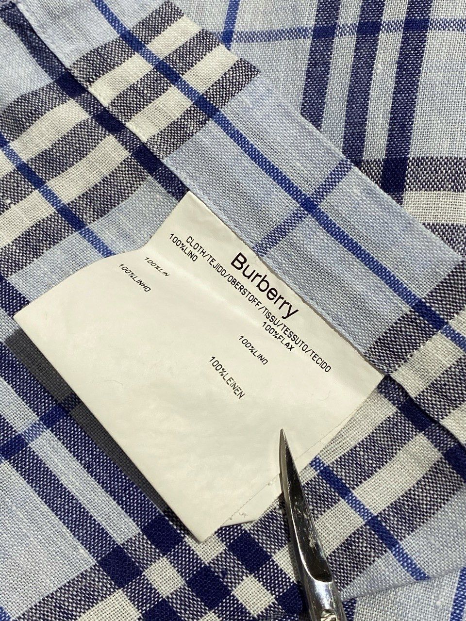 Burberry Burberry London All Over Checked Linen Shirt Rare Item Size US L / EU 52-54 / 3 - 13 Thumbnail