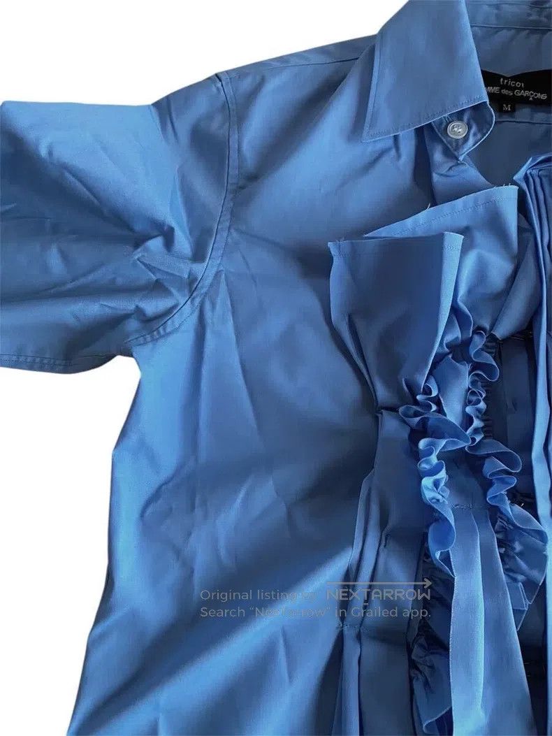Comme des Garcons Comme Des Garcons Blue Folded Flower Shirt Size M / US 6-8 / IT 42-44 - 3 Thumbnail