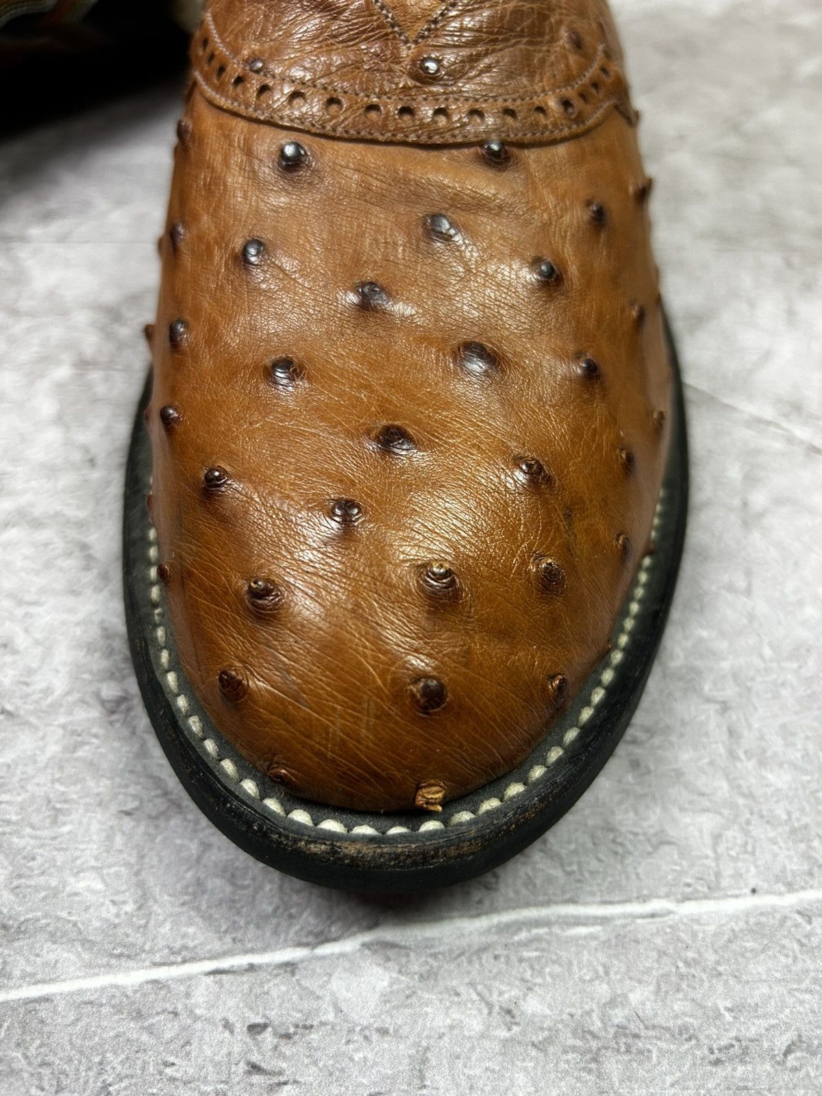 Tony Lama Tony Lama Black brown Ostrich Western Cowboy Boots Size US 9 / EU 42 - 12 Thumbnail
