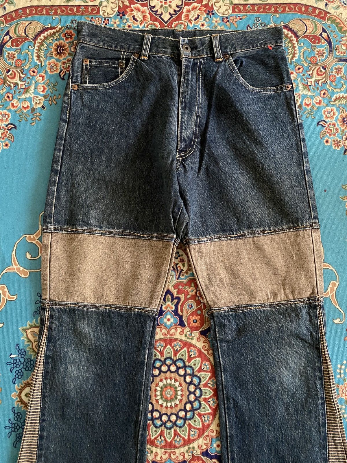 If Six Was Nine Japanese Brand Super Flare Hagi Design Jeans Size US 28 / EU 44 - 5 Thumbnail