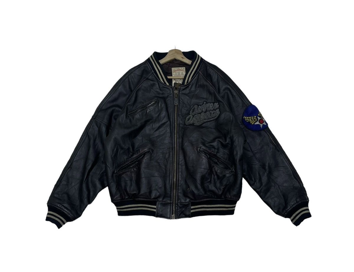 Avirex 🔥Vtg Avirex America Varsity USA Track Field Leather Jacket Size US L / EU 52-54 / 3 - 2 Thumbnail
