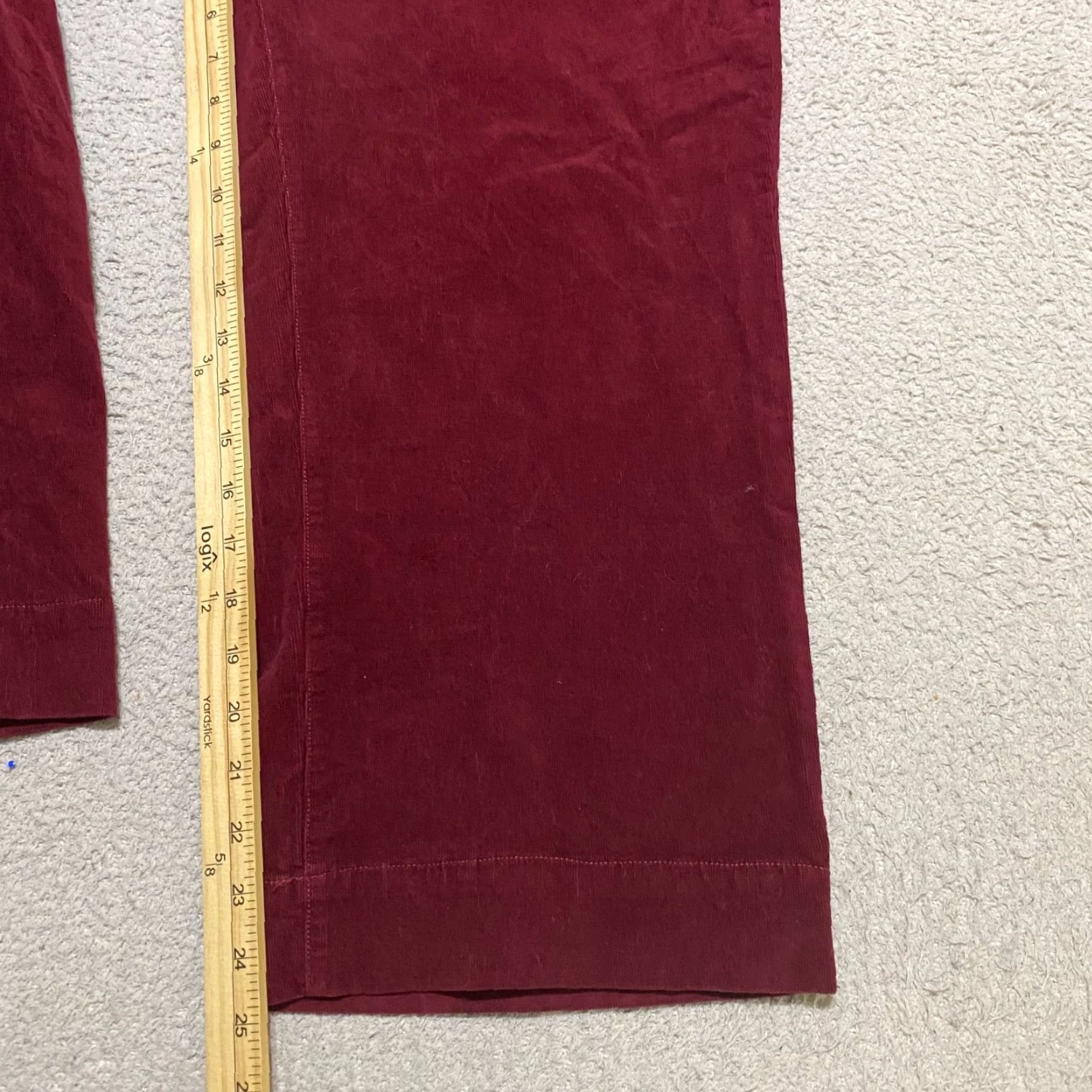 Vintage Liverpool Womens sz 12 Jeans Red Corduroy Wide Leg Crop High Rise Crop Dark Wash Size 34" / US 12 / IT 48 - 6 Thumbnail