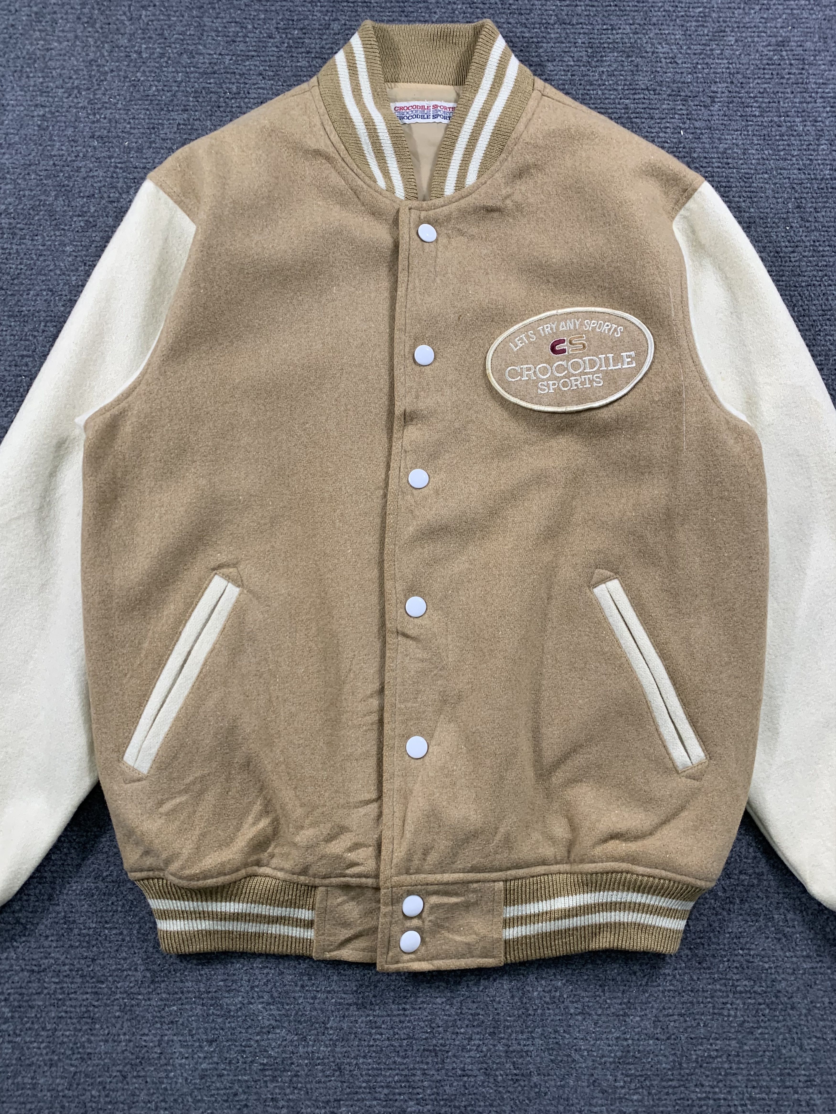 Japanese Brand Vintage Crocodile Button Up Wool Varsity Jacket Size US S / EU 44-46 / 1 - 4 Thumbnail