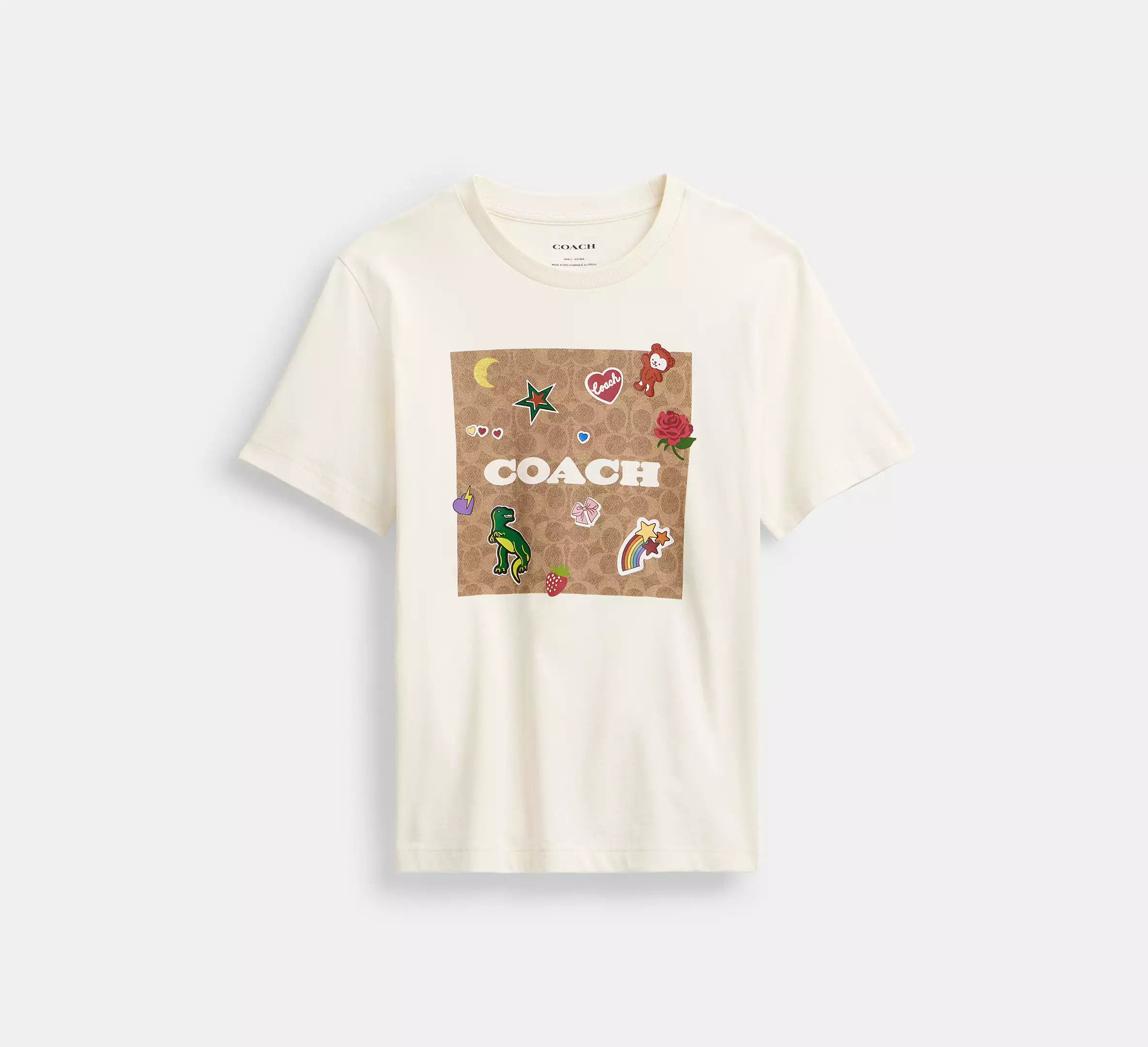 Coach Signature Square T Shirt In Organic Cotton Size XL / US 12-14 / IT 48-50 - 10 Thumbnail