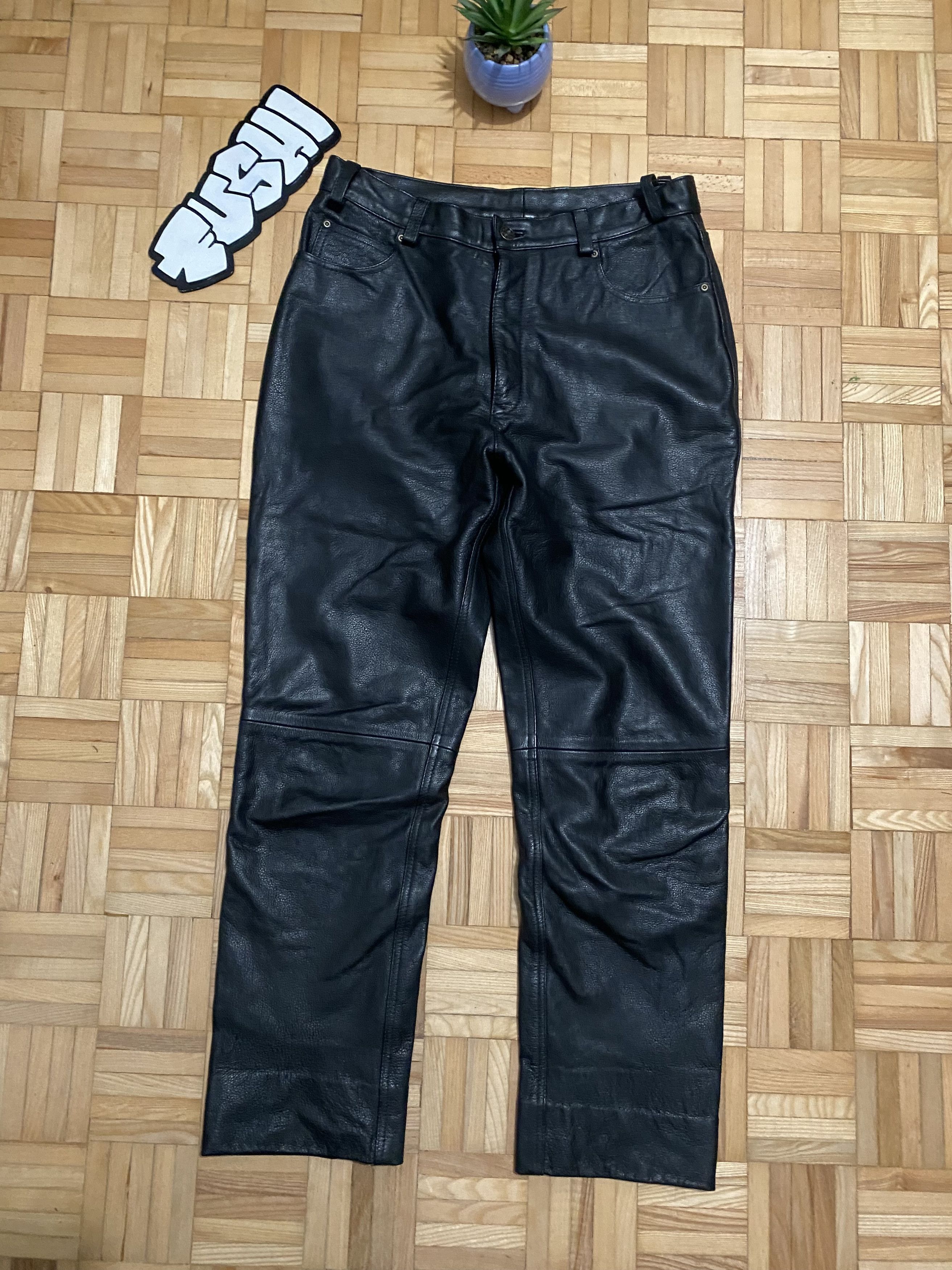 Genuine Leather Vintage leather pants 90s 80s Size US 32 / EU 48 - 1 Thumbnail