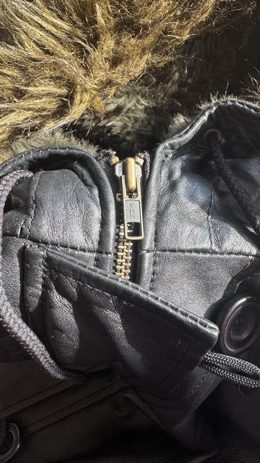 Japanese Brand Y2K Faux Fur Leather Bomber Jacket Ifsixwasnine LGB Goa vibe Size US S / EU 44-46 / 1 - 6 Thumbnail