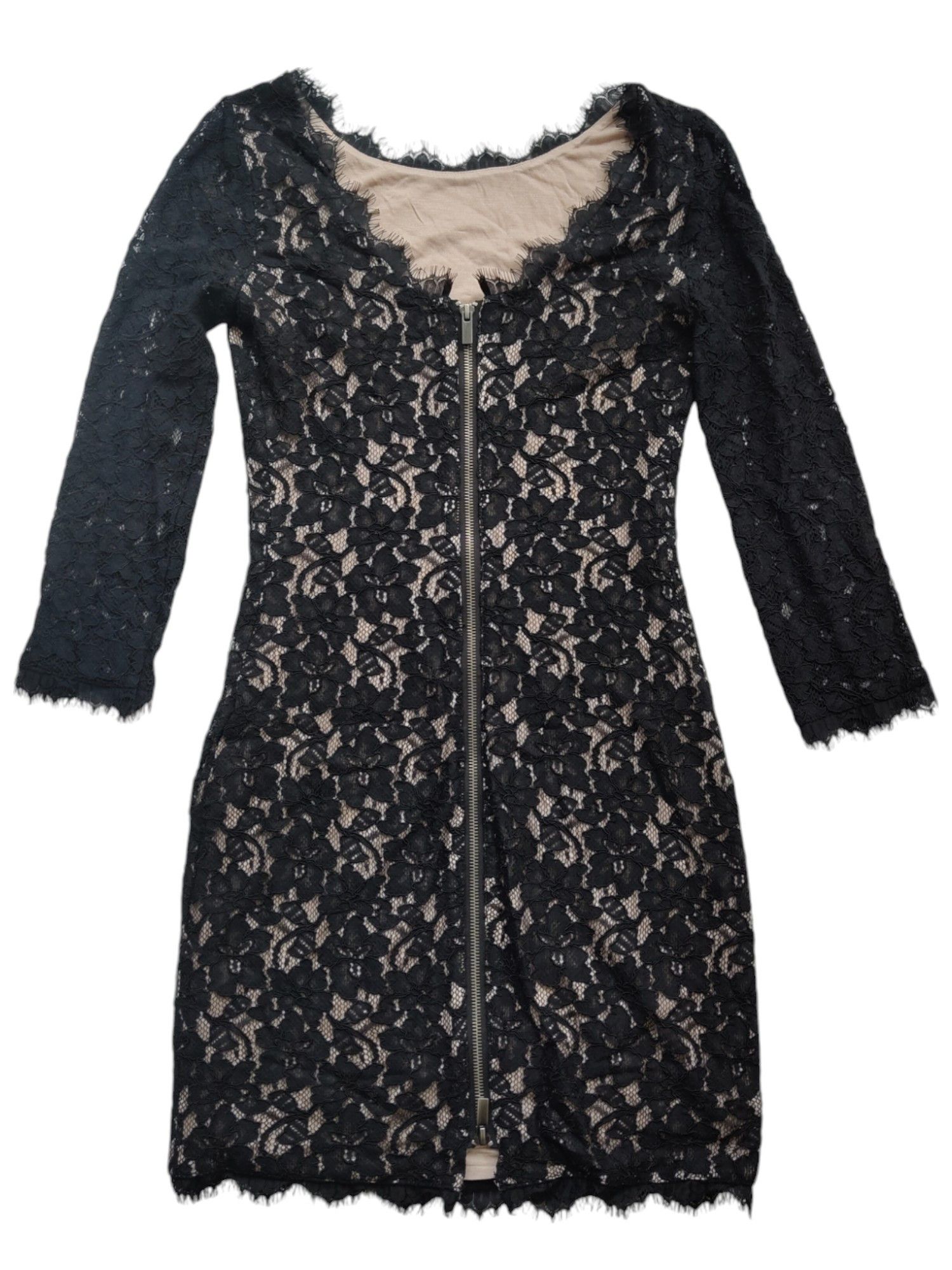 Diane von Furstenberg Black Floral Cotton Laced Dress Size XS / US 0-2 / IT 36-38 - 2 Thumbnail