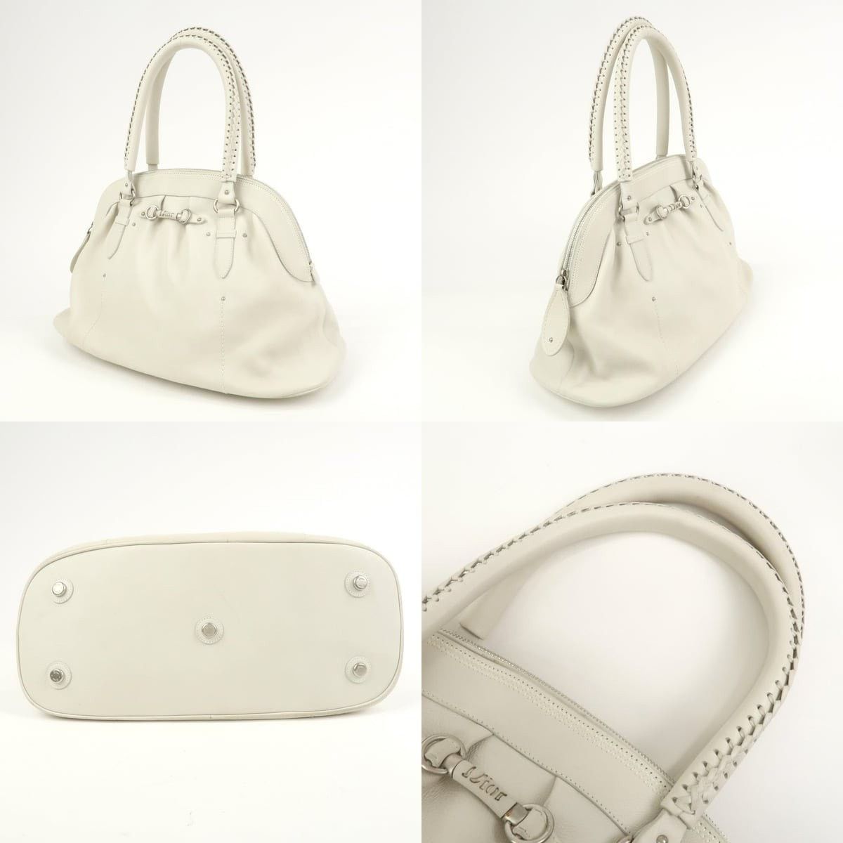 Christian Dior Monsieur Christian Dior Gaucho Saddle Leather Shoulder Bag White Size ONE SIZE - 3 Thumbnail