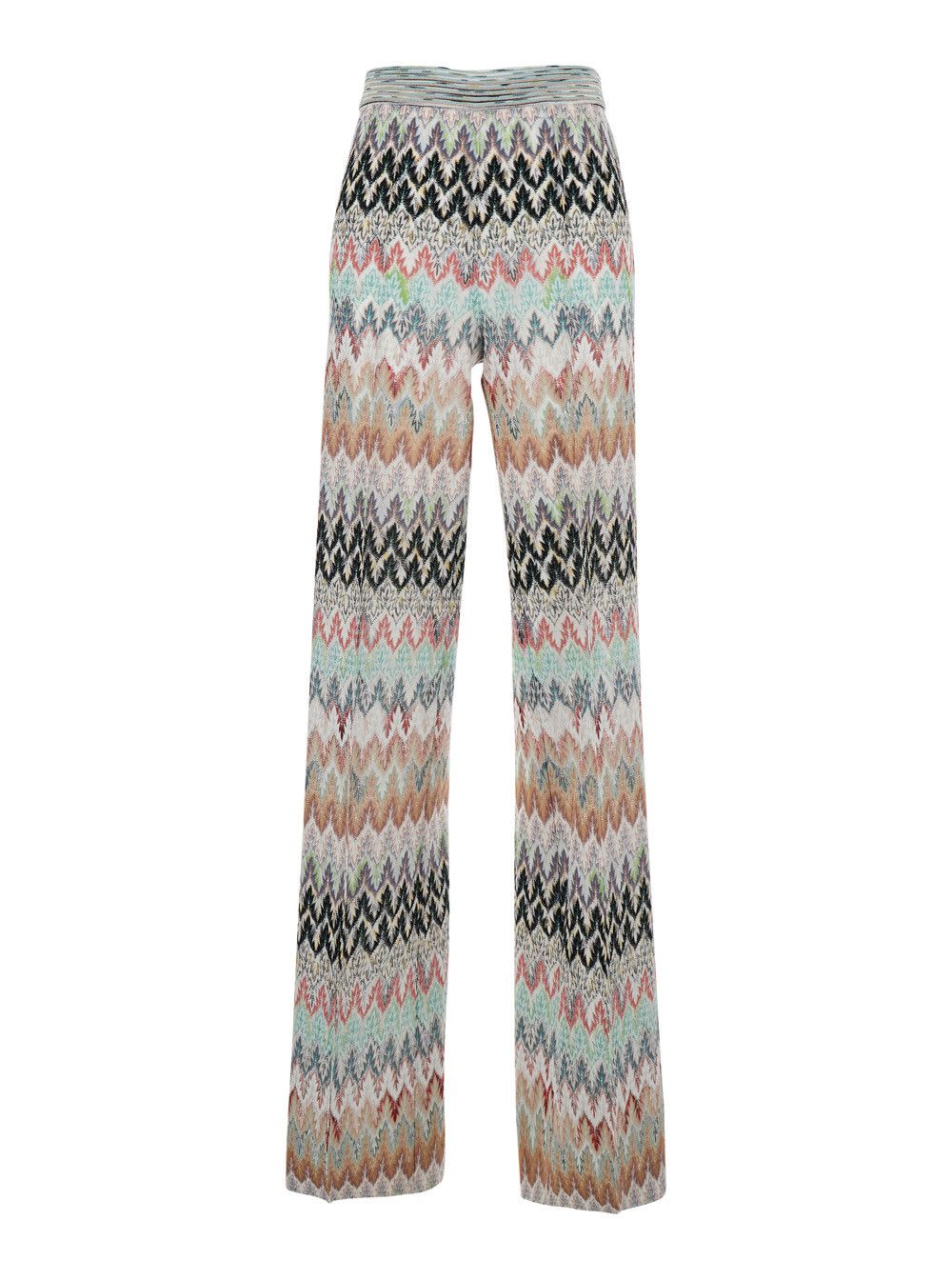 Missoni Pants with Elastic Waist and All-Over ZigZag Motif in Multicolor Stretch Viscose for Women Size 28" / US 6 / IT 42 - 1 Thumbnail