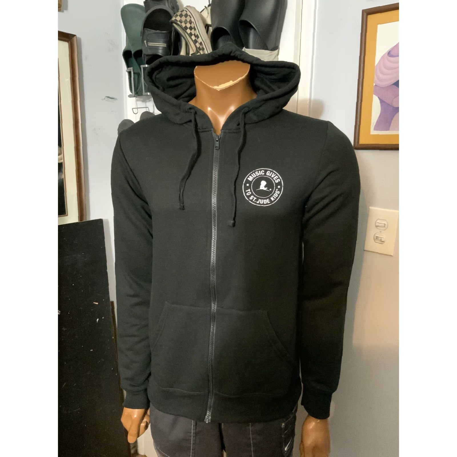 Vintage KLOS 95.5 FM Los Angeles Radio Station St. Jude Rocks Black Zip Fleece Hoodie SM Size US S / EU 44-46 / 1 - 7 Thumbnail