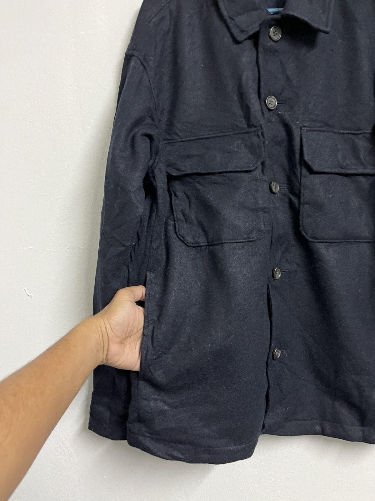 Japanese Brand 💥Superblack Wool Double Pockets Jackets Size US M / EU 48-50 / 2 - 5 Thumbnail