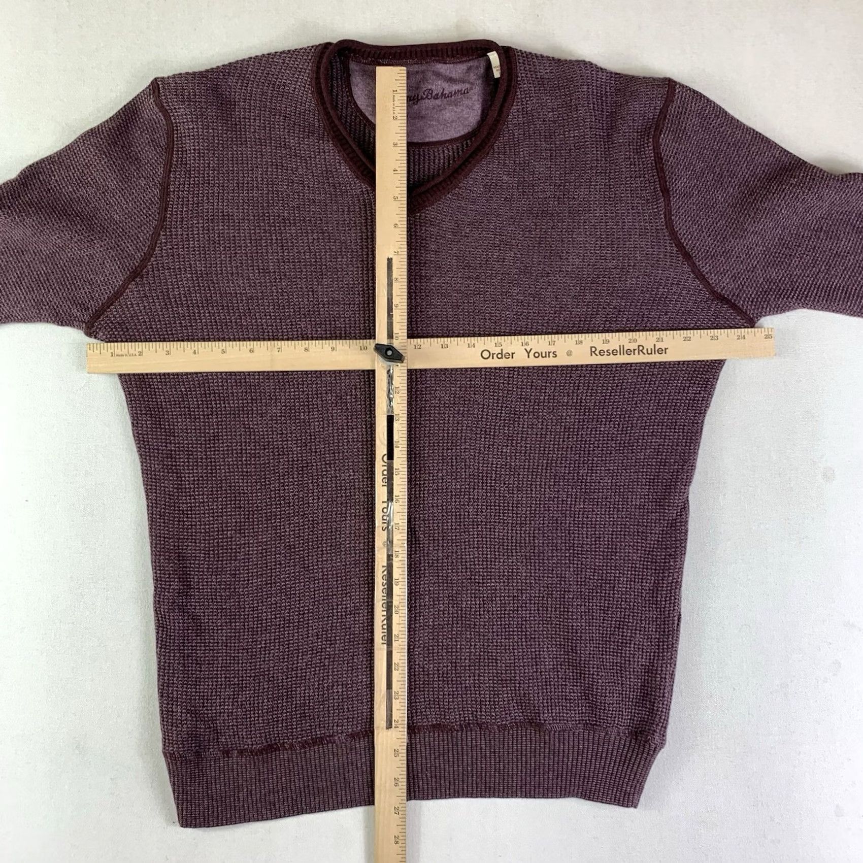 Tommy Bahama Tommy Bahama Sweater Mens Large V-Neck Knit Purple Long Sleeve Wool Cotton Pullover Knits, Regular Fit, Casual, Fall Winter Spring, Men Size US L / EU 52-54 / 3 - 4 Thumbnail