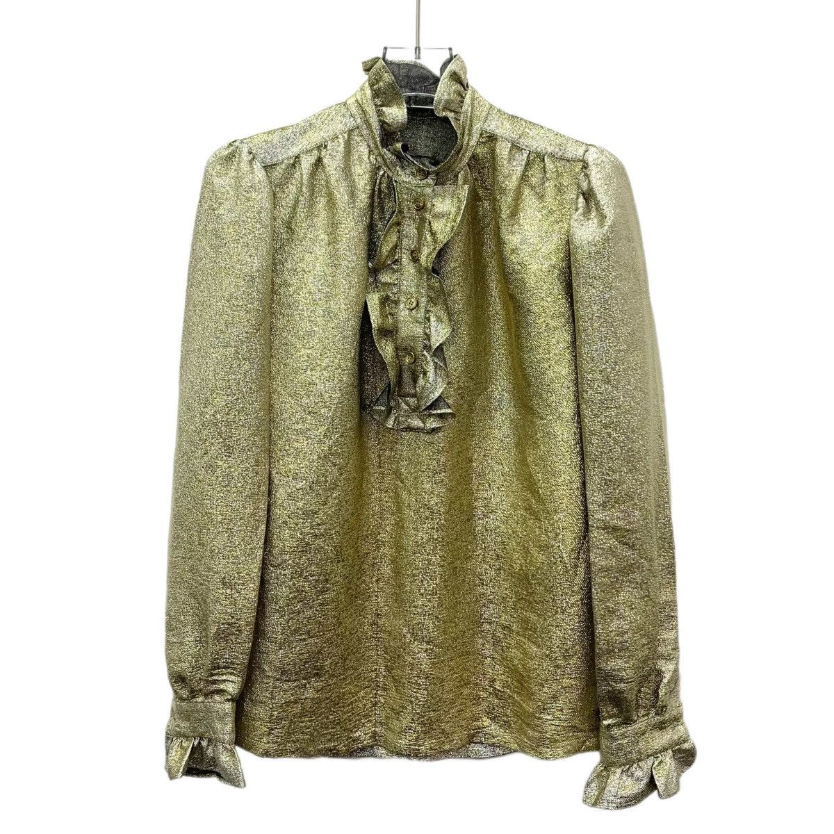 Stella McCartney Stella McCartney Golden Shimmer Trim Long Sleeve Shirt K26WX Size XXS / US 00 / IT 34 - 1 Thumbnail