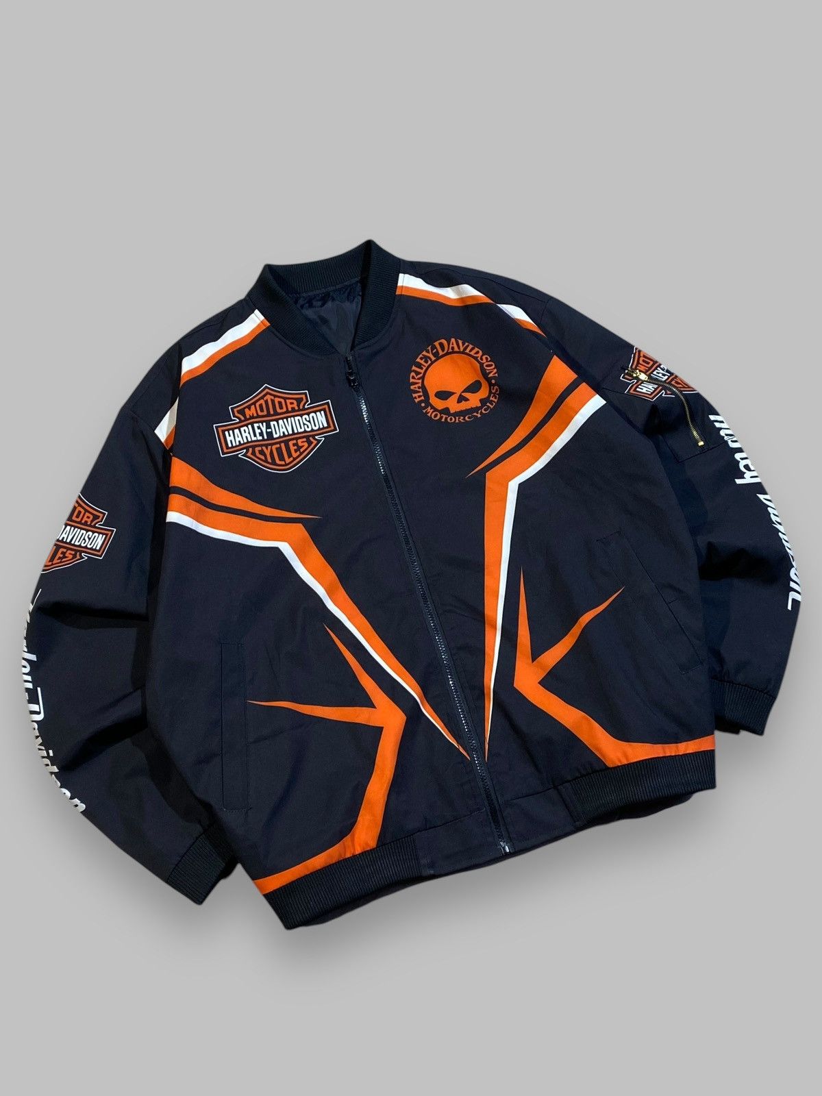 Harley Davidson 🔥 HARLEY DAVIDSON BIKER JACKET Y2K FLAMES PUNK ROCK VIBES Size US XL / EU 56 / 4 - 3 Thumbnail
