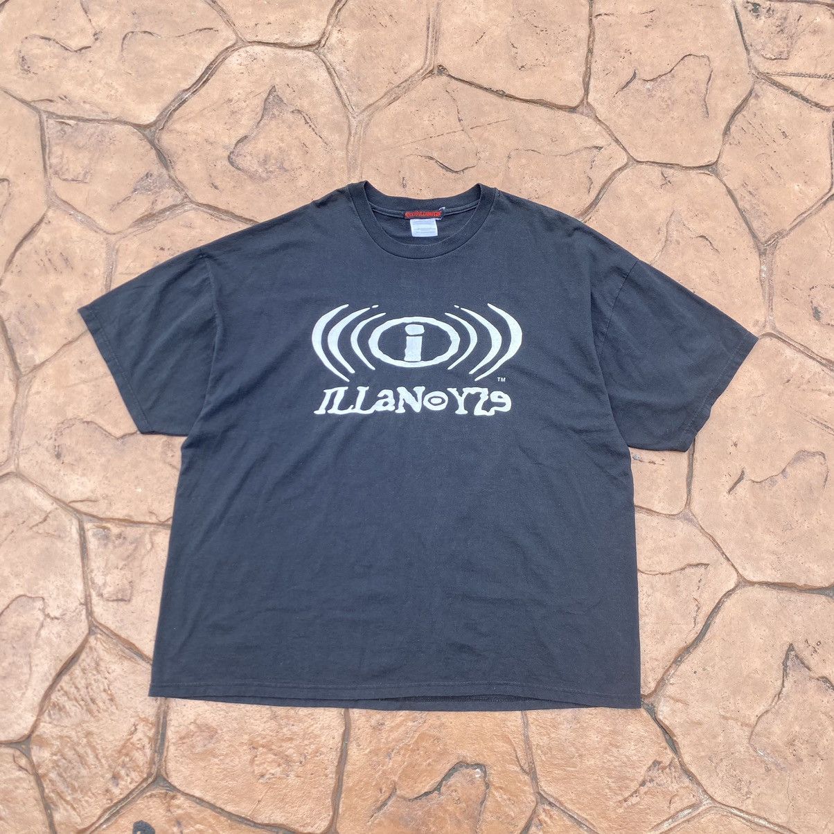 image of 1990X Clothing x Vintage Faded 90's Illanoyze Hip Hop Style Oversized Tee in Black, Men's (Size 2XL