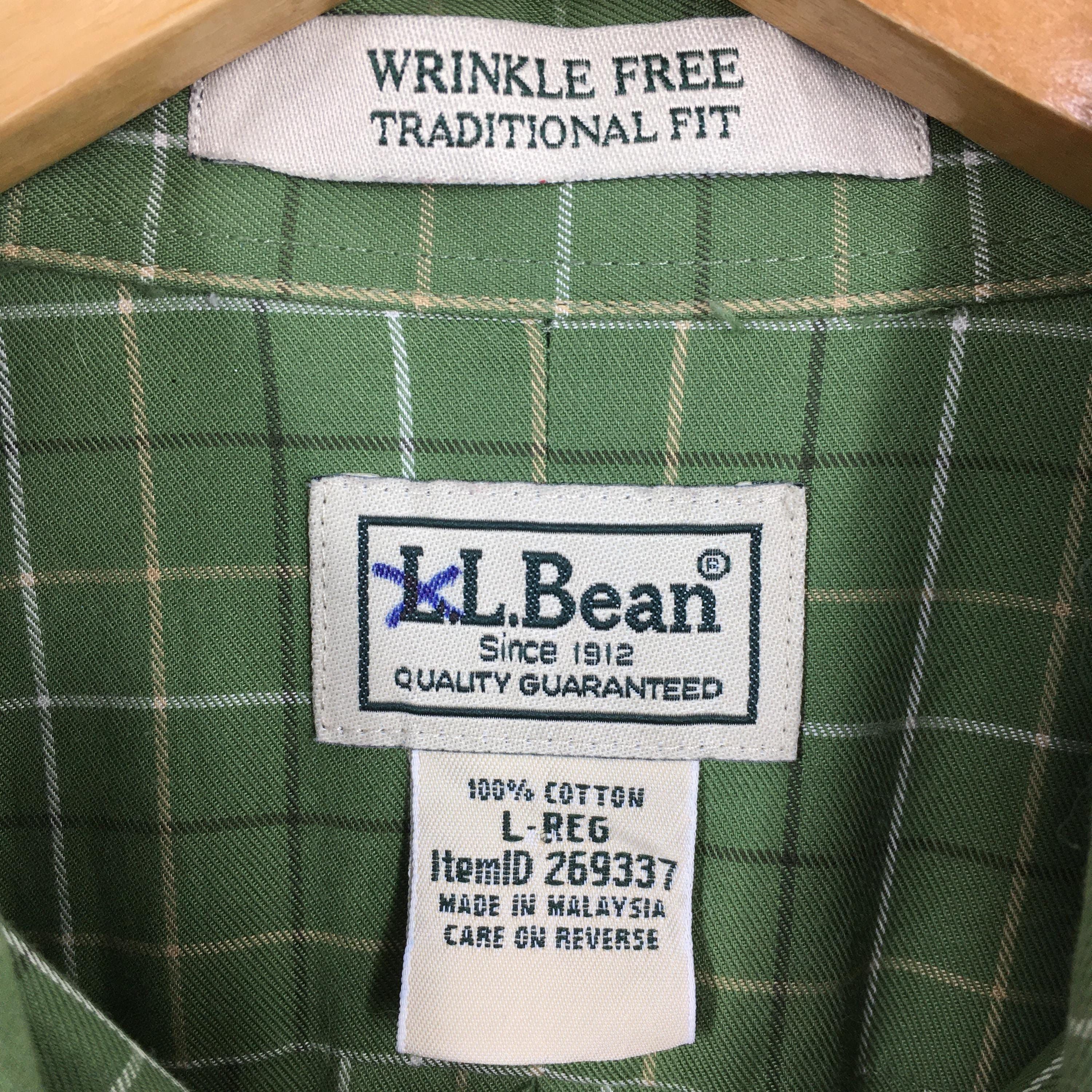 Flannel Vintage LL Bean Flannel Green Checkered Shirt Large Size US L / EU 52-54 / 3 - 6 Thumbnail