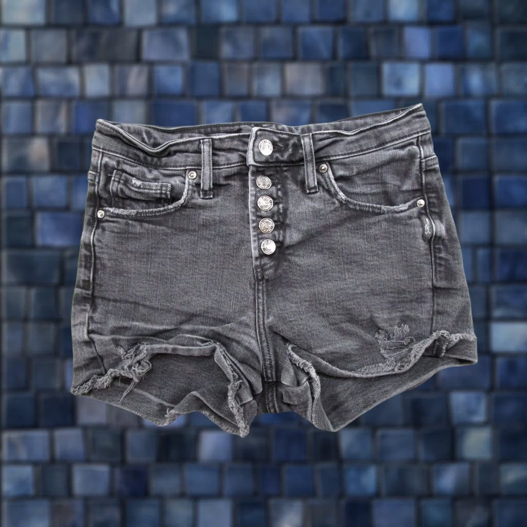 Silver Jeans Co. Silver Jeans Co Button Fly Black Denim Jean Beau Shorts Size 28x3.5 Y2K Womens 5-Pocket Style Cut-Off Summer, Spring Size 28" / US 6 / IT 42 - 1 Thumbnail