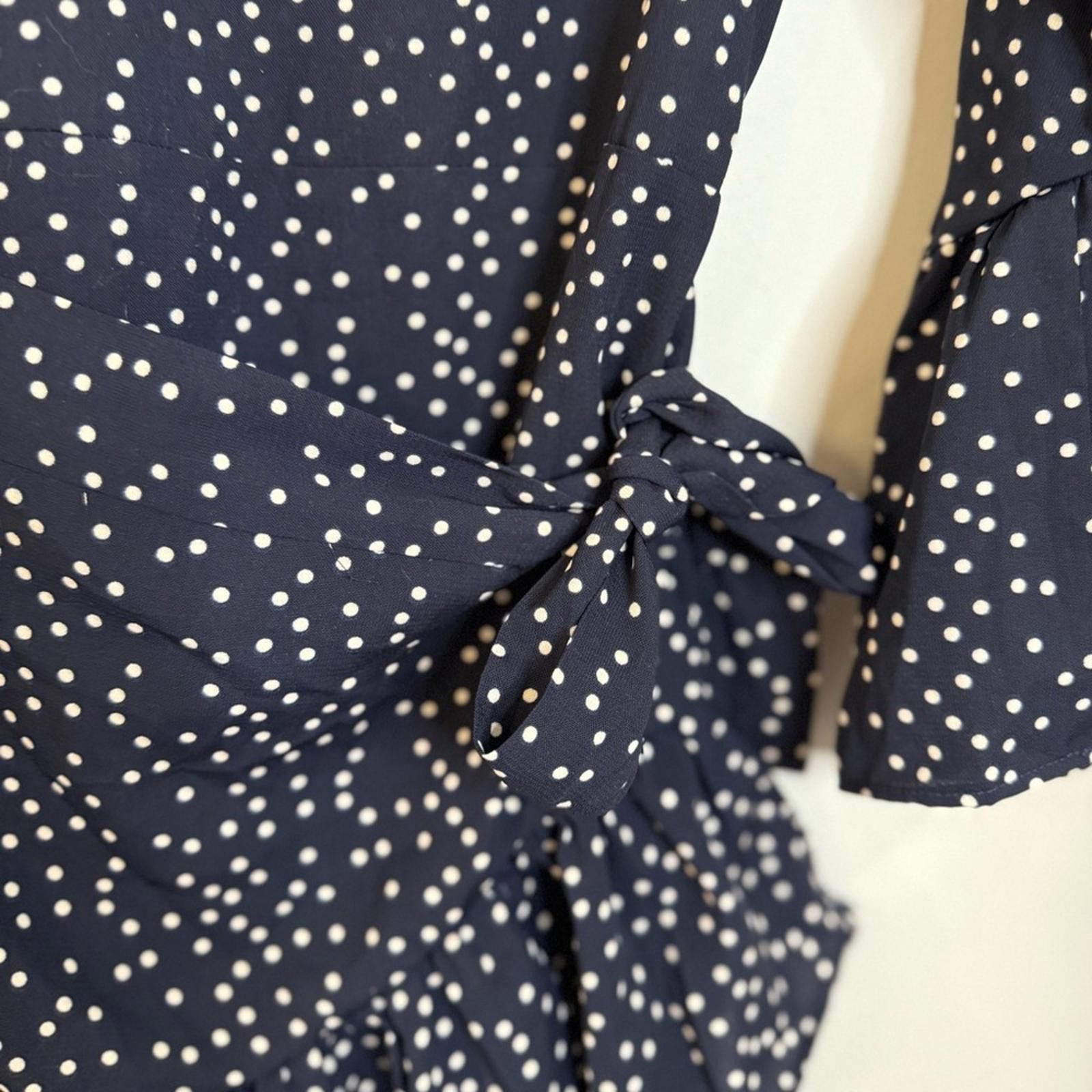 Lulus Lulus black white polka dot ruffle bell sleeve dress SZ XS Size XS / US 0-2 / IT 36-38 - 2 Thumbnail