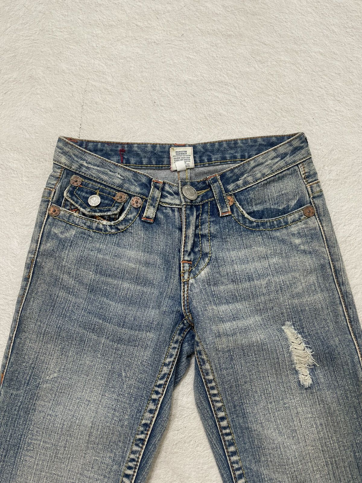 Diesel 2000s True Religion Flare Denim Ripped Bootcut Y2K Ifsix LGB Size 27" / US 4 / IT 40 - 3 Thumbnail