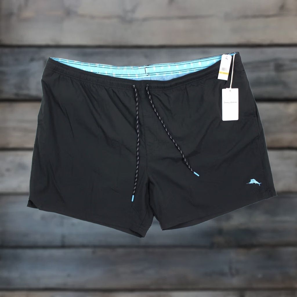 Tommy Bahama VINTAGE Tommy Bahama Men's Naples Shore Swim Trunks 4XLB Black Lined Drawstring Pockets Beach BR924661 Size US 39 - 1 Thumbnail