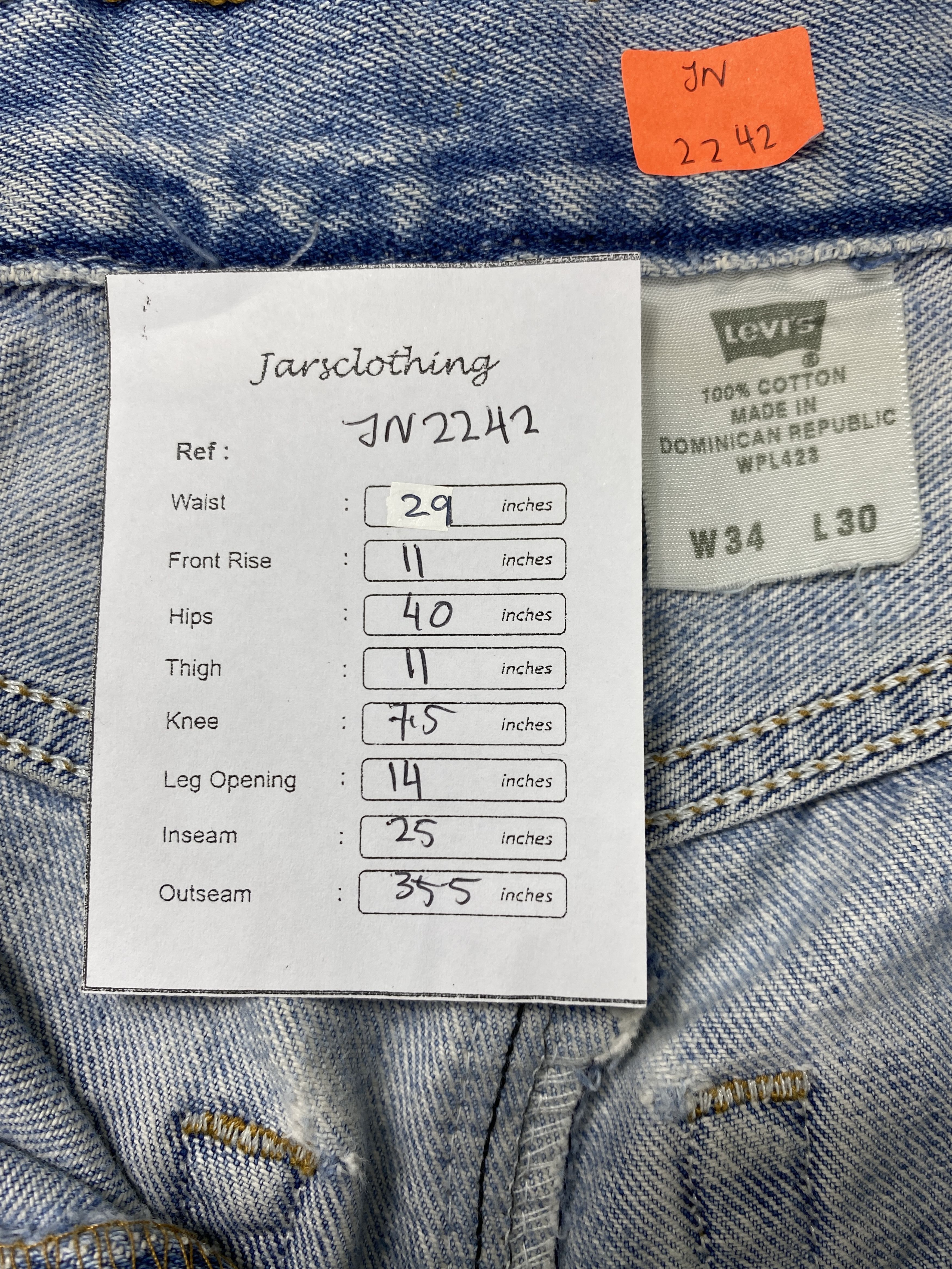 Japanese Brand Light Blue Wash Vintage Levi's 501 Jeans 29x25 Denim -JN2242 Size US 29 - 8 Thumbnail